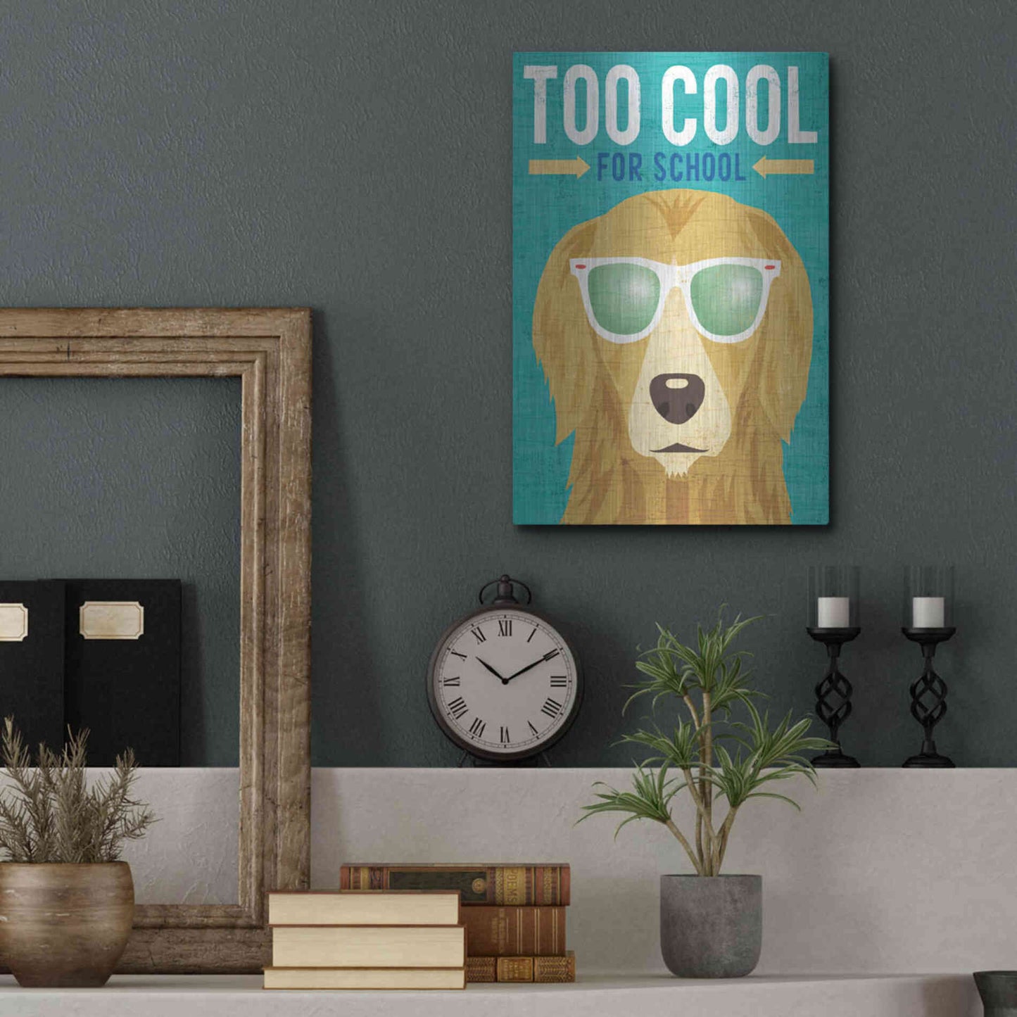 Luxe Metal Art 'Beach Bums Golden I Cool' by Michael Mullan, Metal Wall Art,12x16