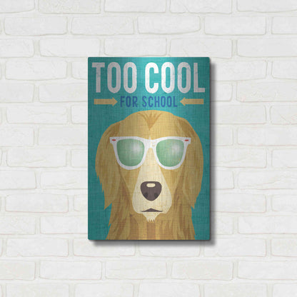 Luxe Metal Art 'Beach Bums Golden I Cool' by Michael Mullan, Metal Wall Art,16x24