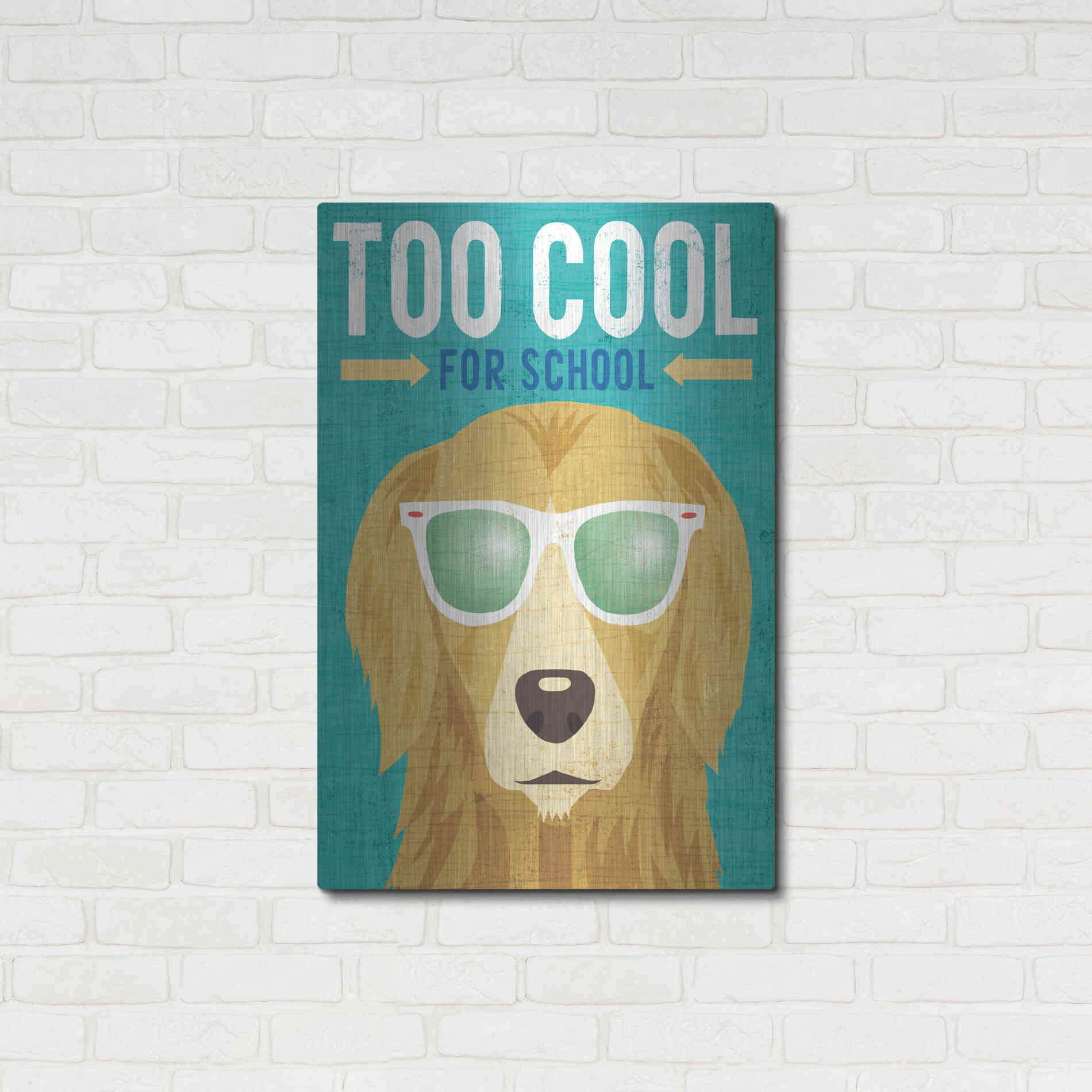 Luxe Metal Art 'Beach Bums Golden I Cool' by Michael Mullan, Metal Wall Art,24x36