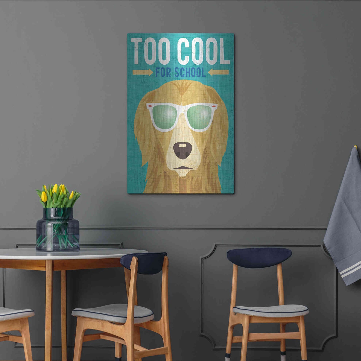 Luxe Metal Art 'Beach Bums Golden I Cool' by Michael Mullan, Metal Wall Art,24x36