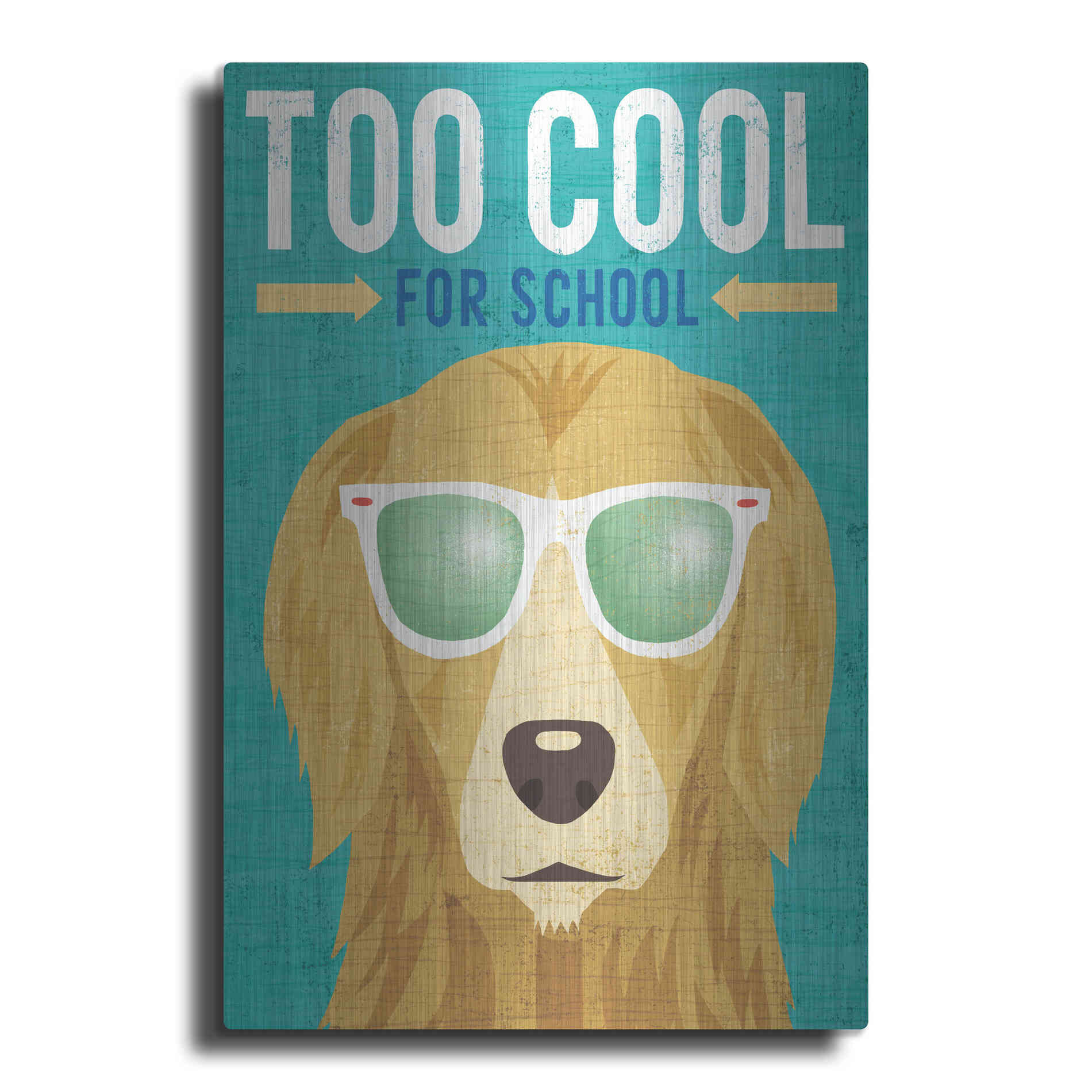 Luxe Metal Art 'Beach Bums Golden I Cool' by Michael Mullan, Metal Wall Art