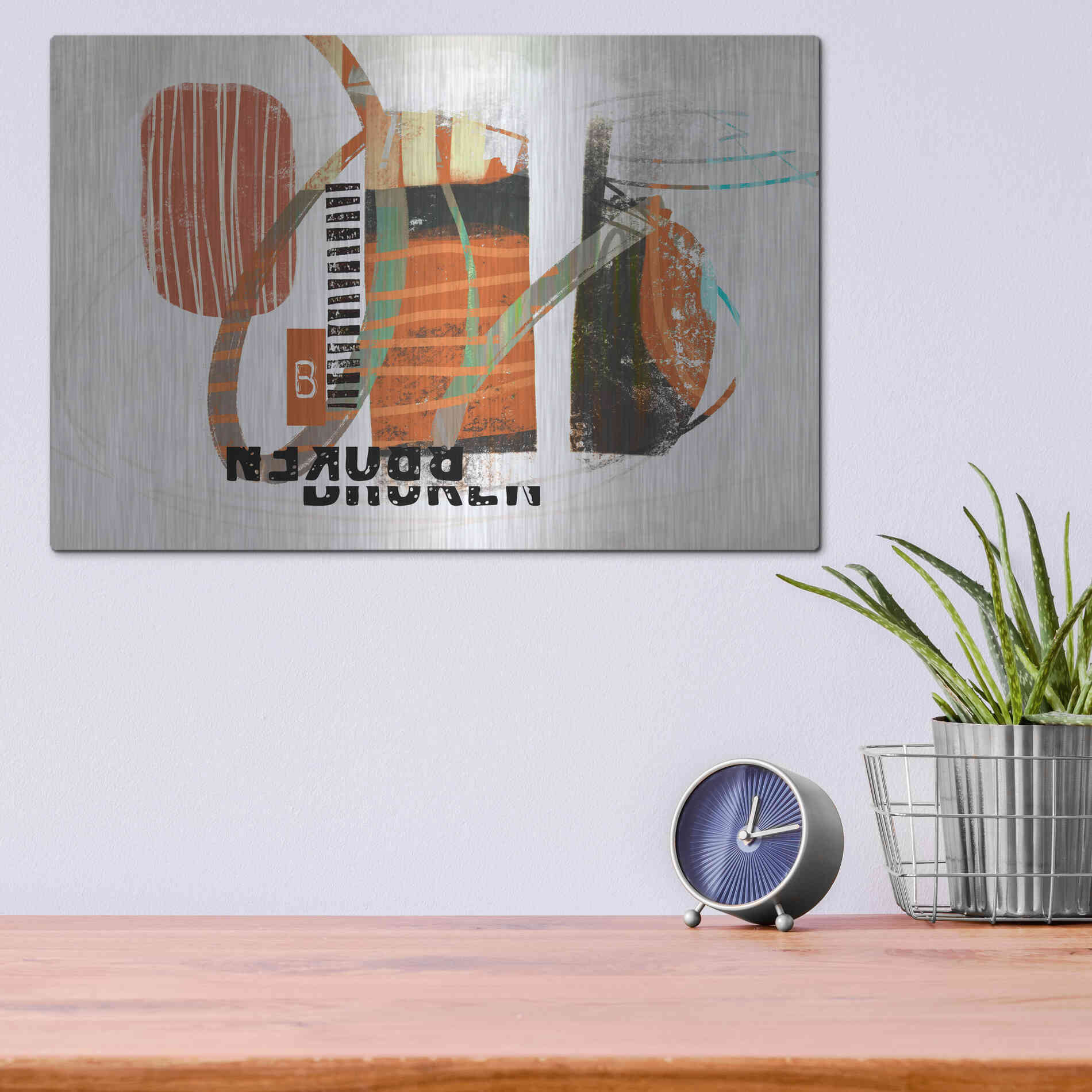 Luxe Metal Art 'Broken' by Delores Naskrent Metal Wall Art,16x12