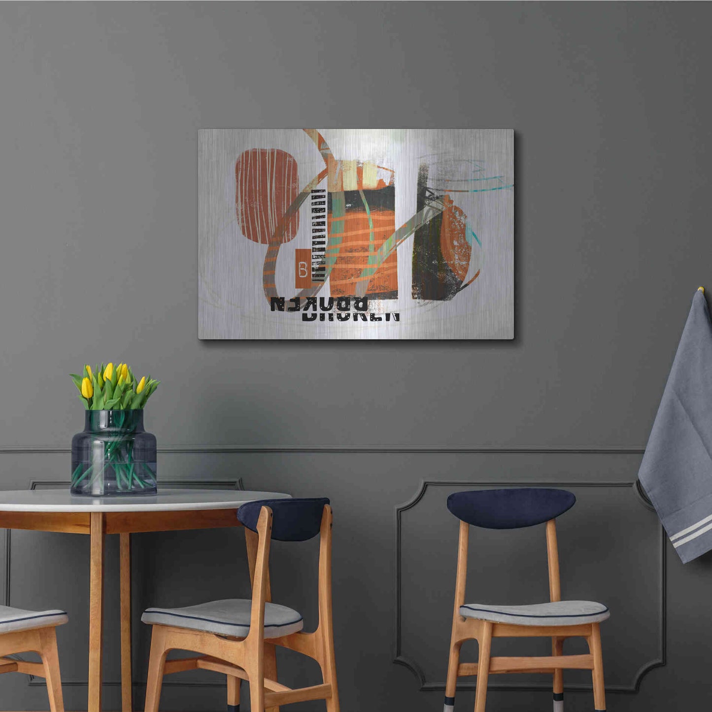 Luxe Metal Art 'Broken' by Delores Naskrent Metal Wall Art,36x24