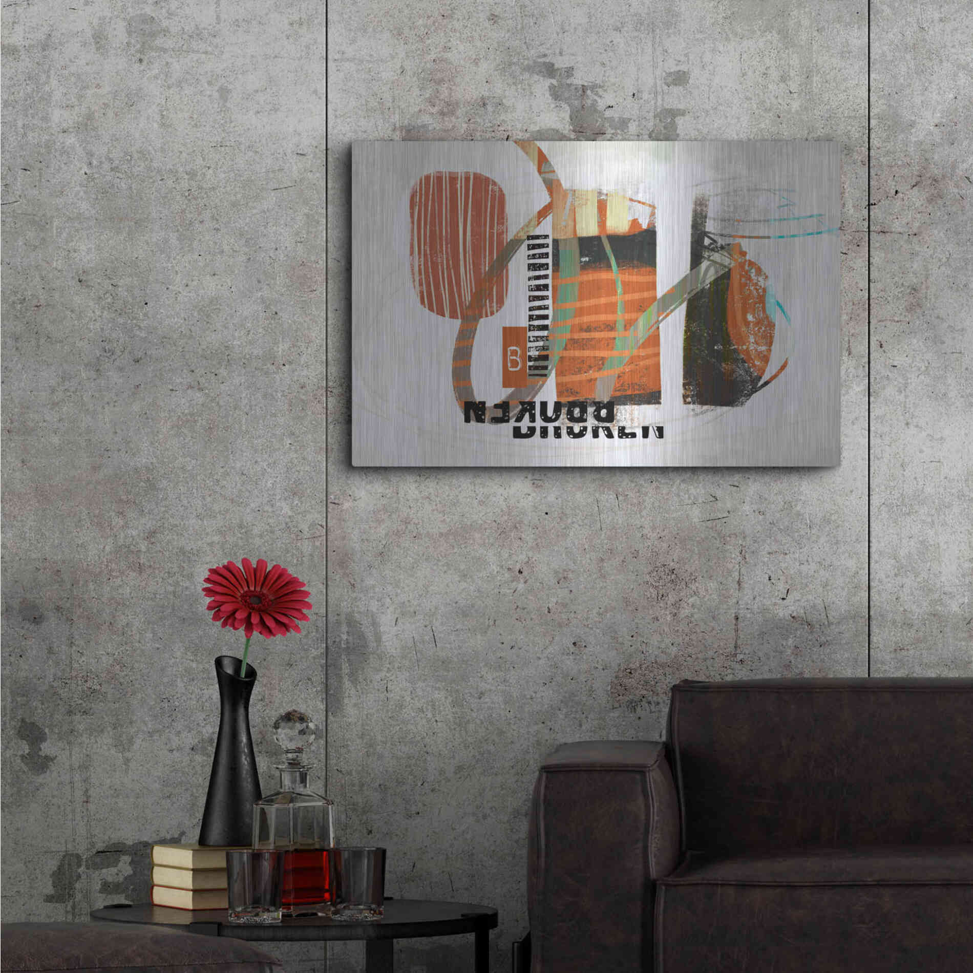 Luxe Metal Art 'Broken' by Delores Naskrent Metal Wall Art,36x24