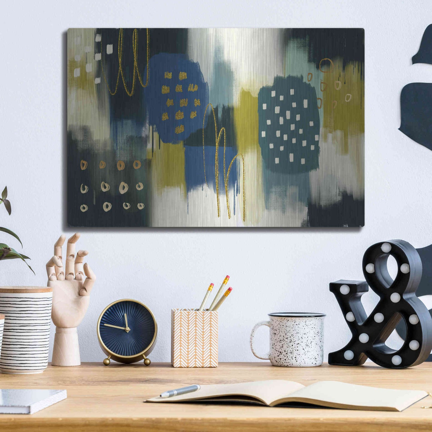 Luxe Metal Art 'Canna Verde' by Delores Naskrent Metal Wall Art,16x12