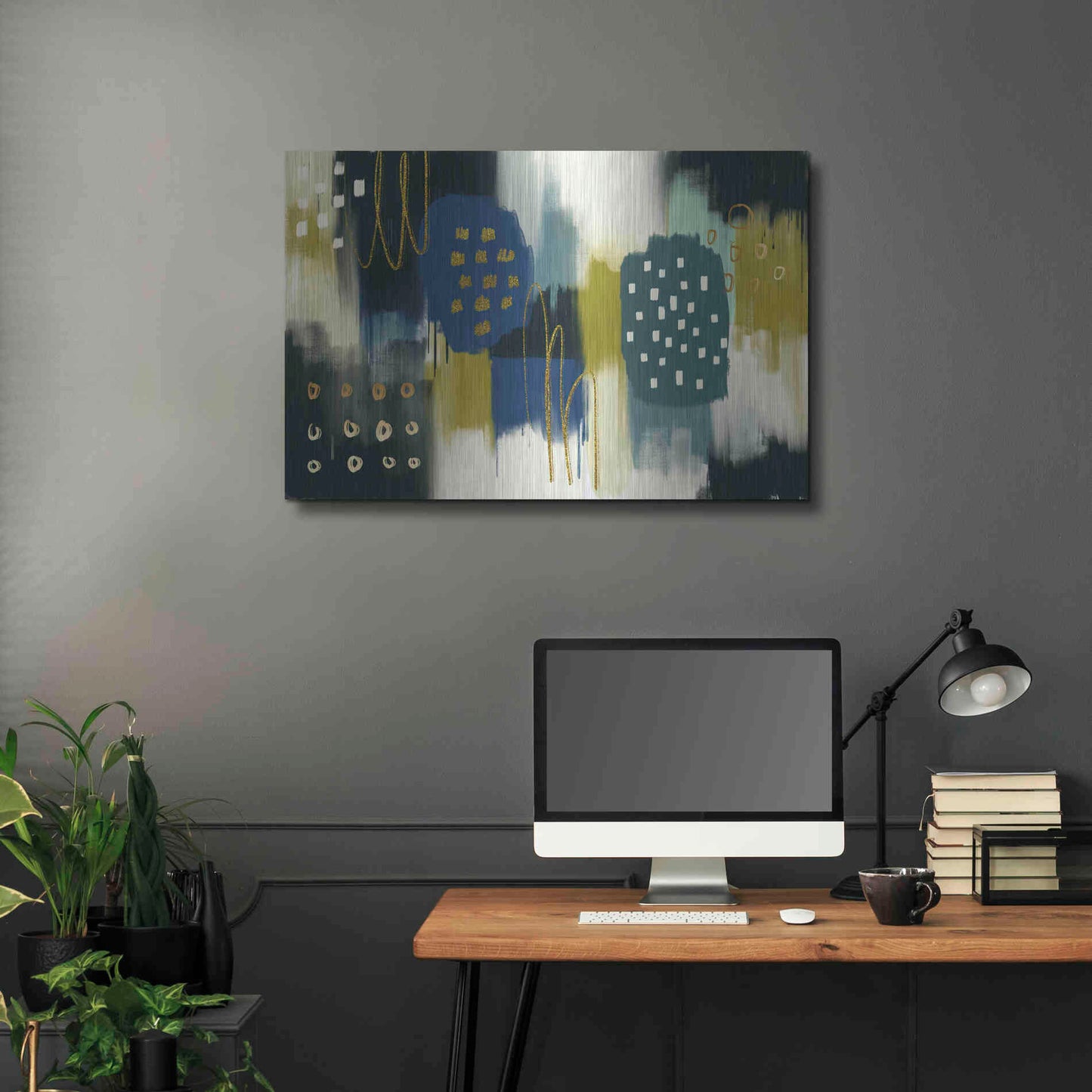 Luxe Metal Art 'Canna Verde' by Delores Naskrent Metal Wall Art,36x24