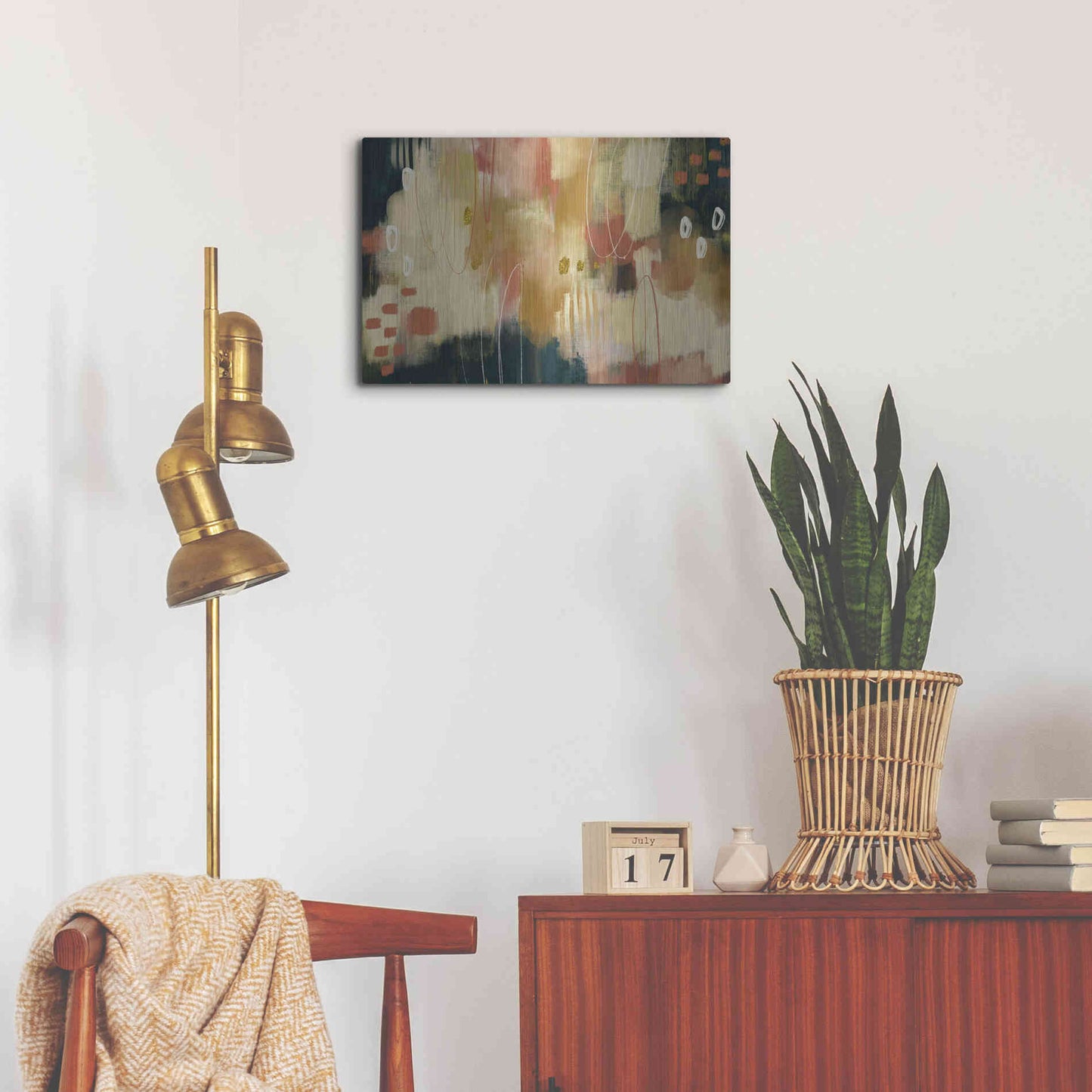 Luxe Metal Art 'Umber Embers' by Delores Naskrent Metal Wall Art,24x16