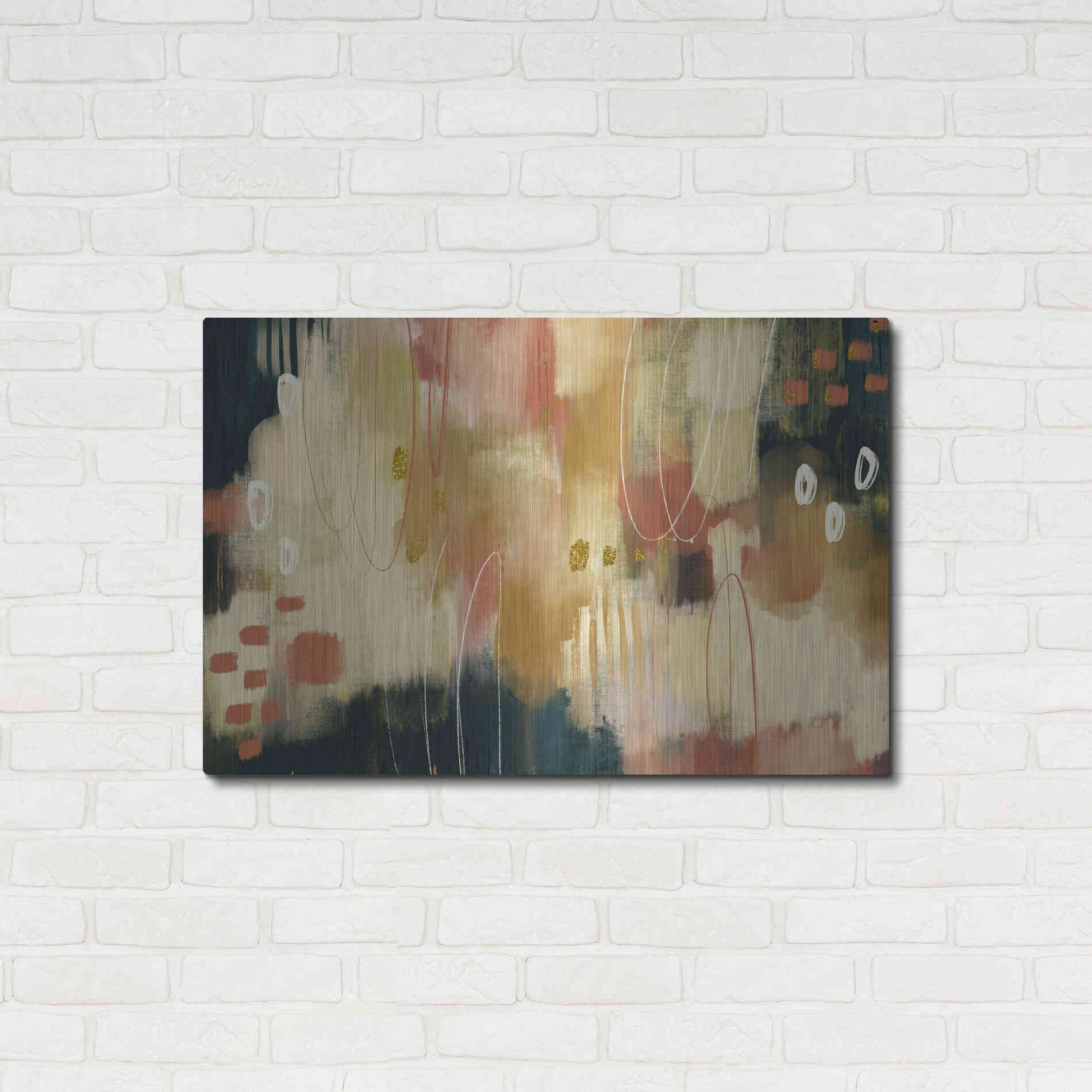 Luxe Metal Art 'Umber Embers' by Delores Naskrent Metal Wall Art,36x24