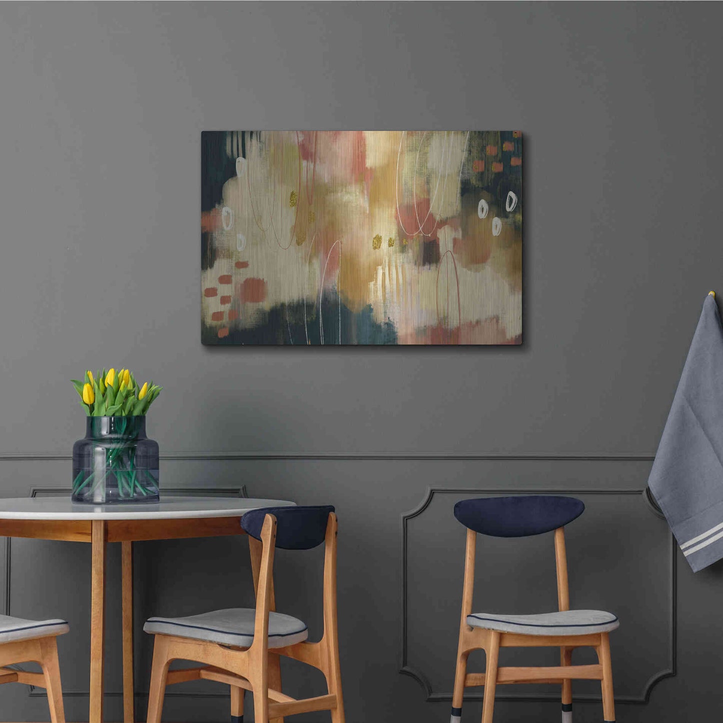 Luxe Metal Art 'Umber Embers' by Delores Naskrent Metal Wall Art,36x24