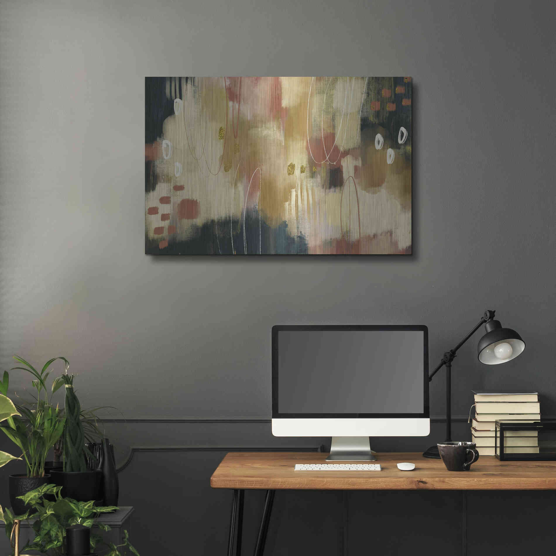 Luxe Metal Art 'Umber Embers' by Delores Naskrent Metal Wall Art,36x24