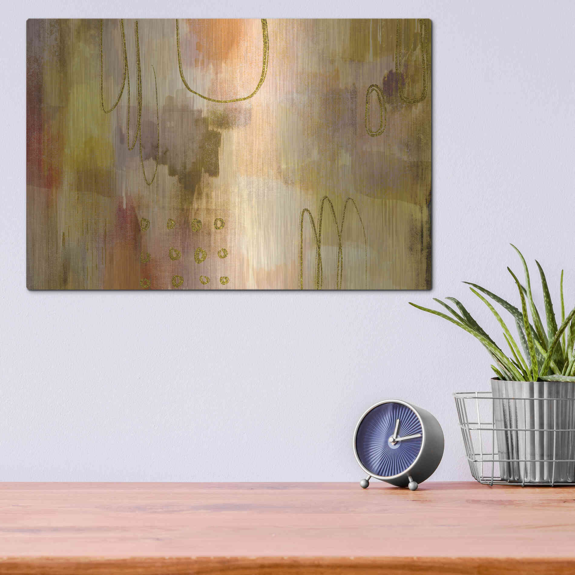 Luxe Metal Art 'Soft Burning' by Delores Naskrent Metal Wall Art,16x12