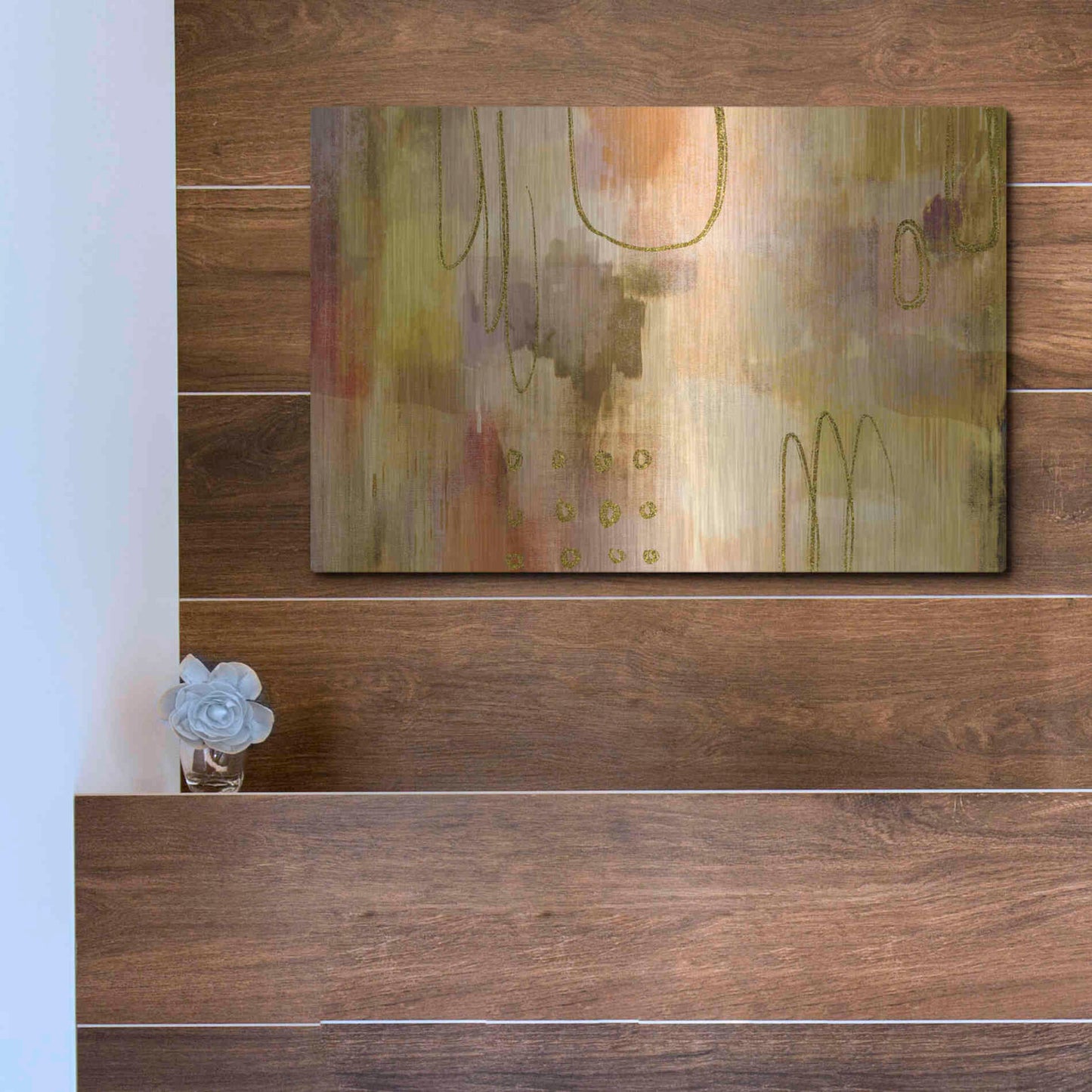 Luxe Metal Art 'Soft Burning' by Delores Naskrent Metal Wall Art,16x12