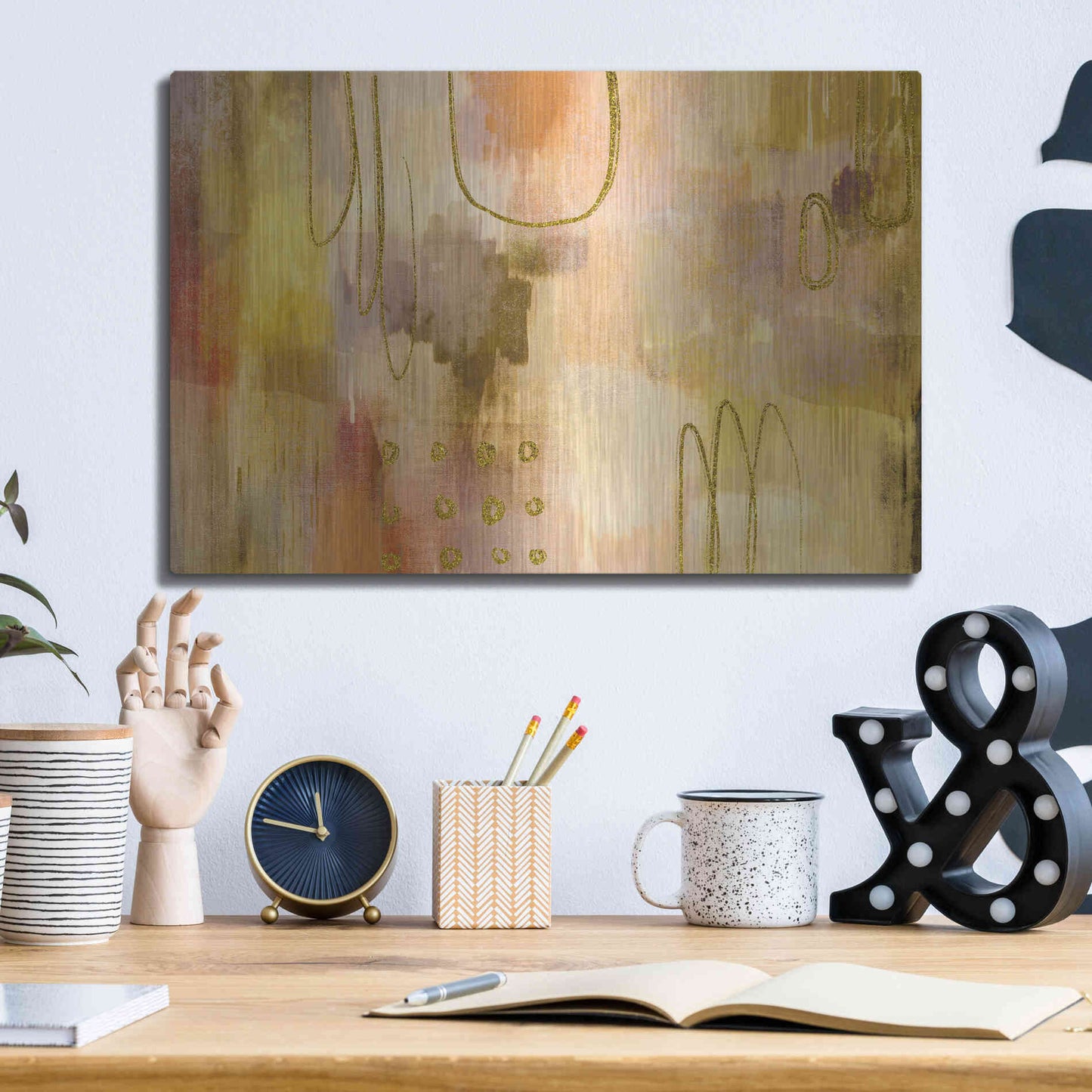 Luxe Metal Art 'Soft Burning' by Delores Naskrent Metal Wall Art,16x12