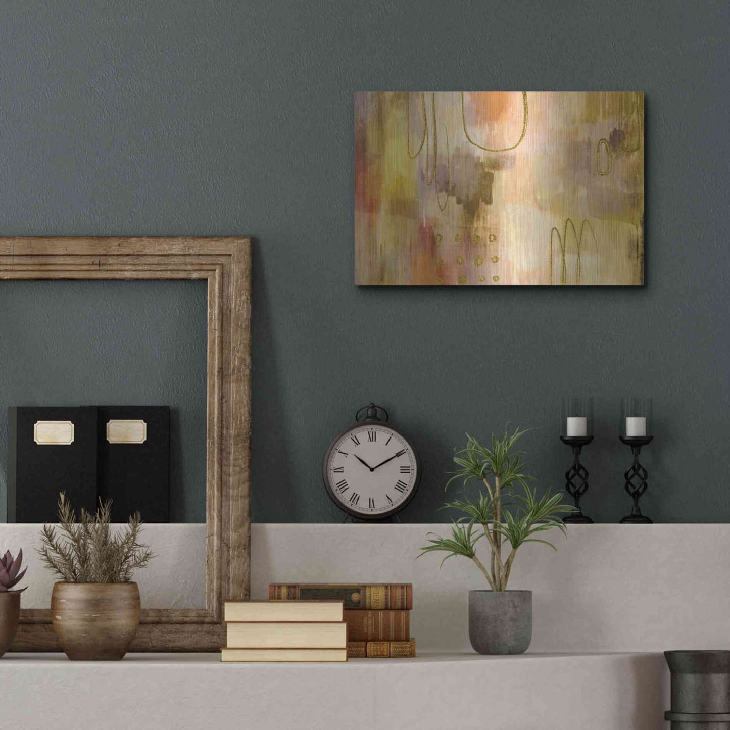 Luxe Metal Art 'Soft Burning' by Delores Naskrent Metal Wall Art,16x12