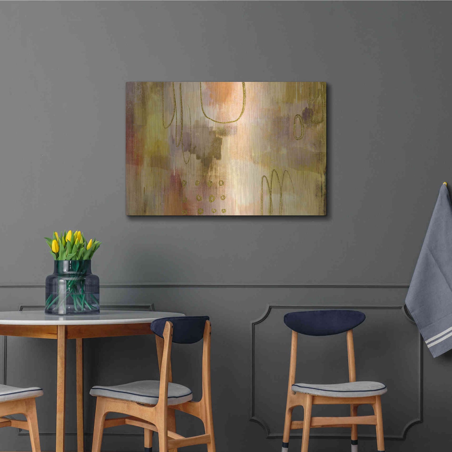 Luxe Metal Art 'Soft Burning' by Delores Naskrent Metal Wall Art,36x24