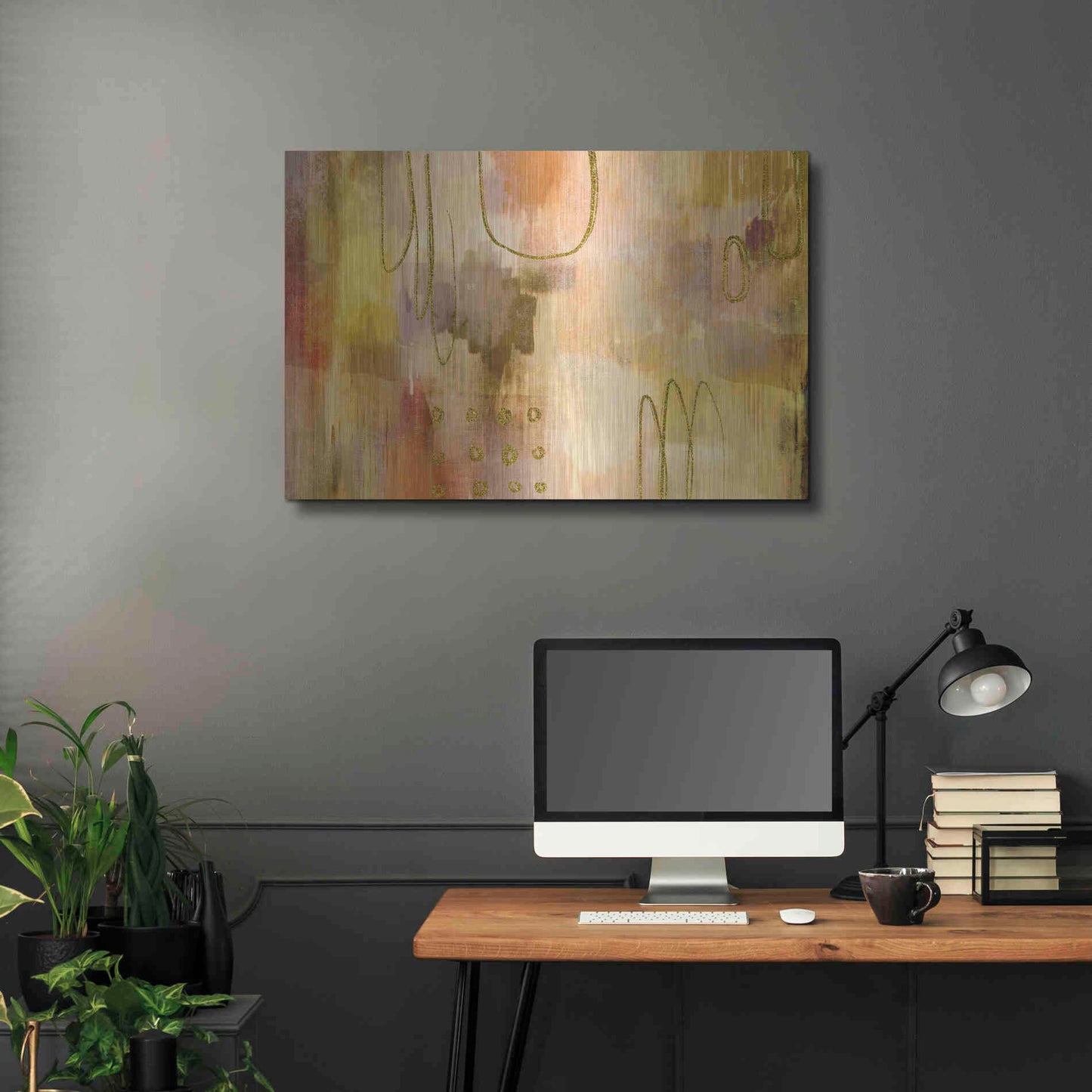 Luxe Metal Art 'Soft Burning' by Delores Naskrent Metal Wall Art,36x24