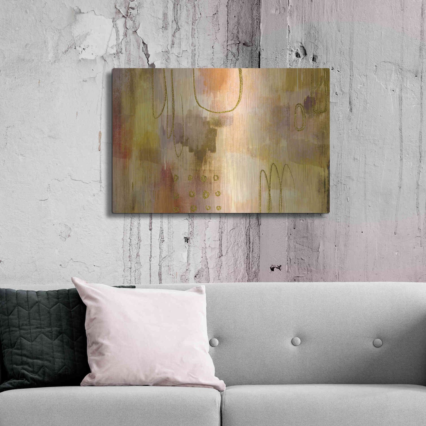 Luxe Metal Art 'Soft Burning' by Delores Naskrent Metal Wall Art,36x24