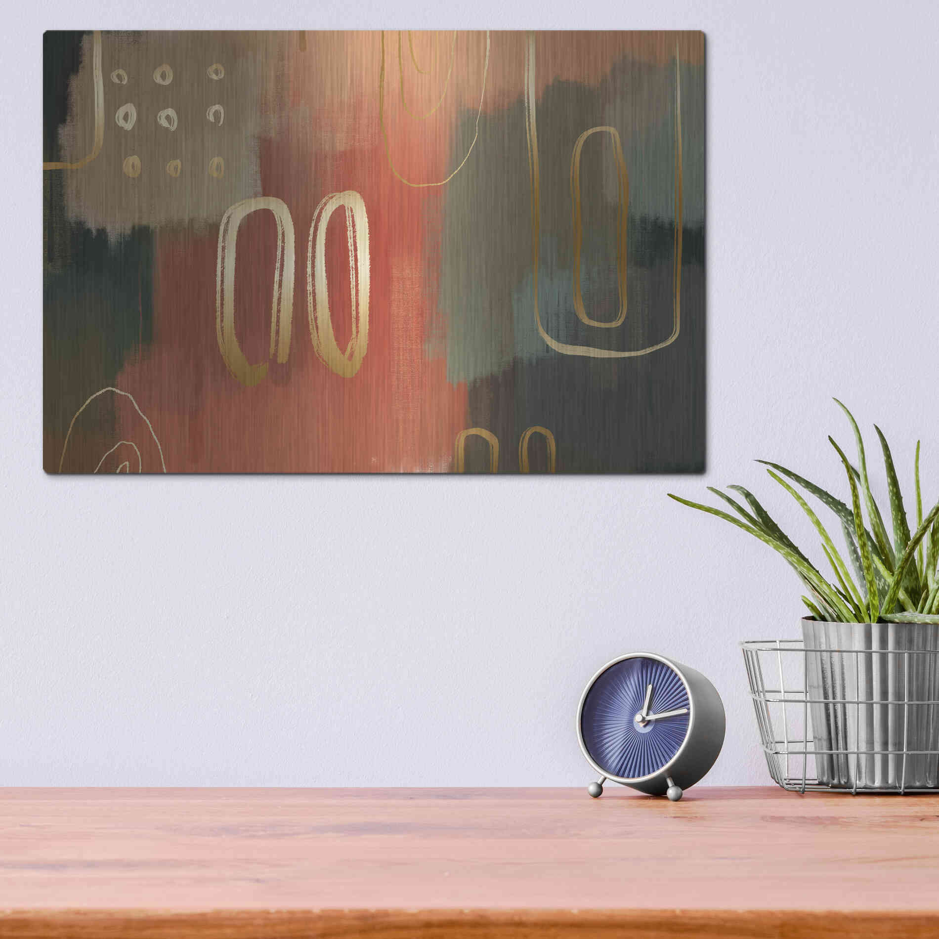 Luxe Metal Art 'Terracotta' by Delores Naskrent Metal Wall Art,16x12