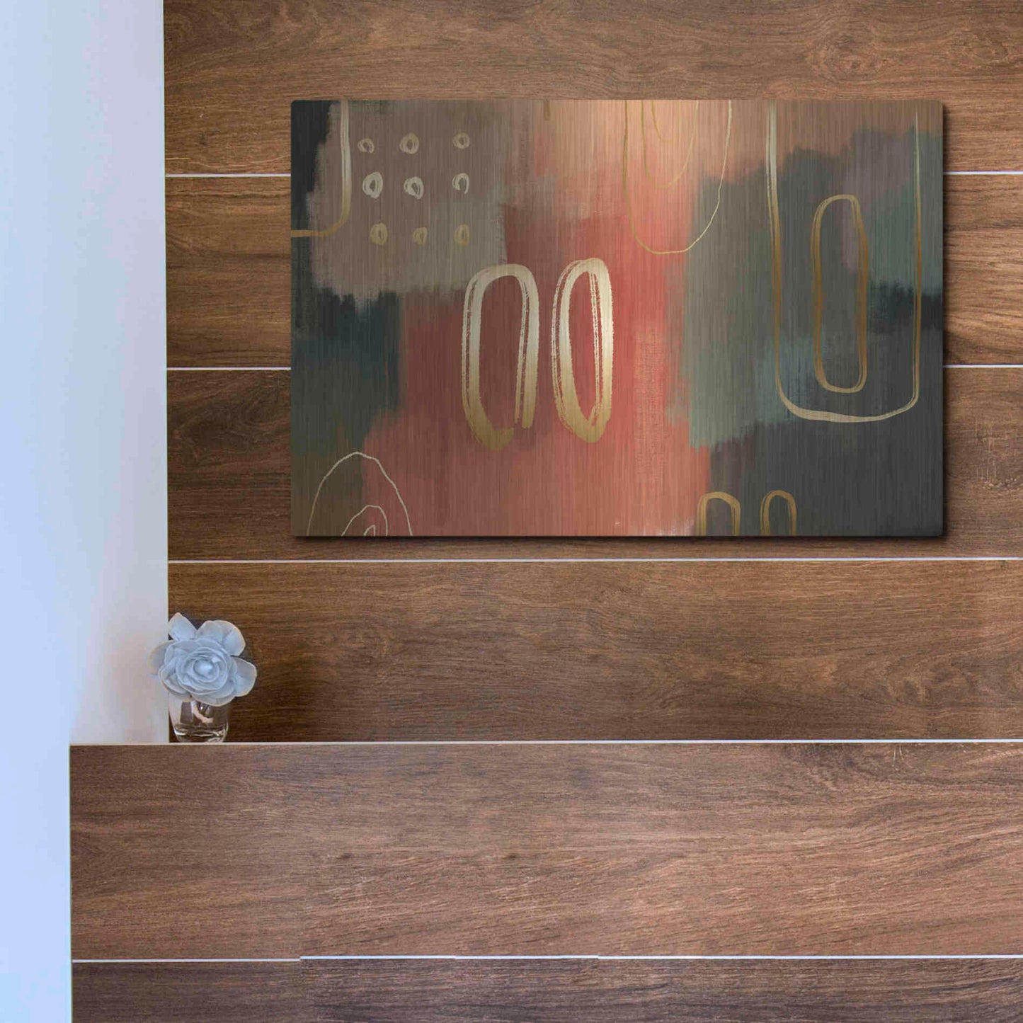 Luxe Metal Art 'Terracotta' by Delores Naskrent Metal Wall Art,16x12