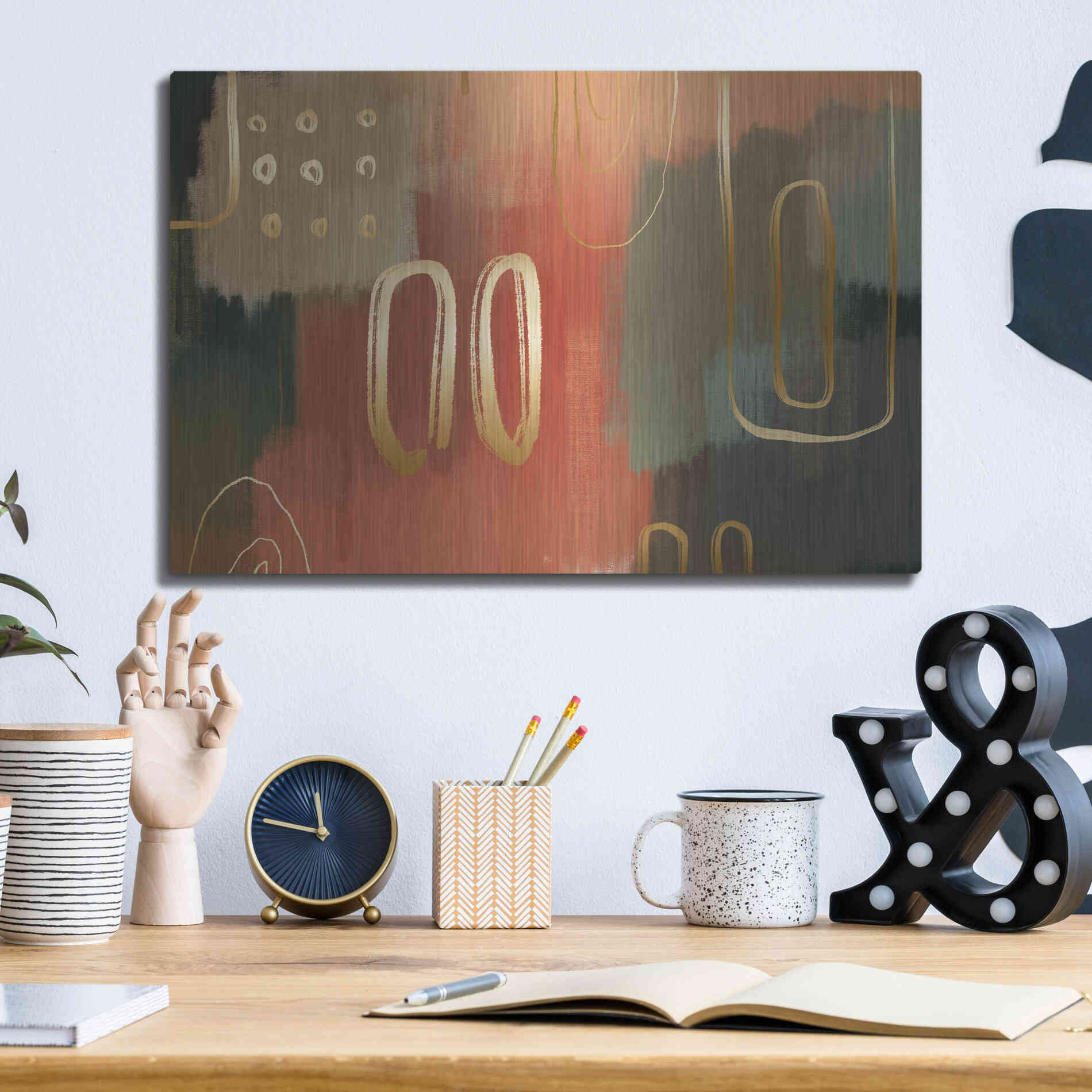 Luxe Metal Art 'Terracotta' by Delores Naskrent Metal Wall Art,16x12