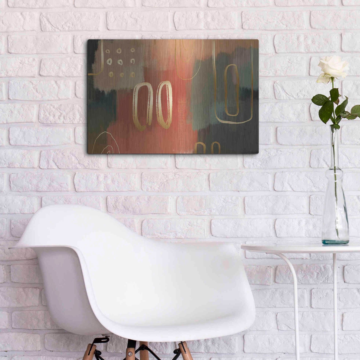 Luxe Metal Art 'Terracotta' by Delores Naskrent Metal Wall Art,24x16
