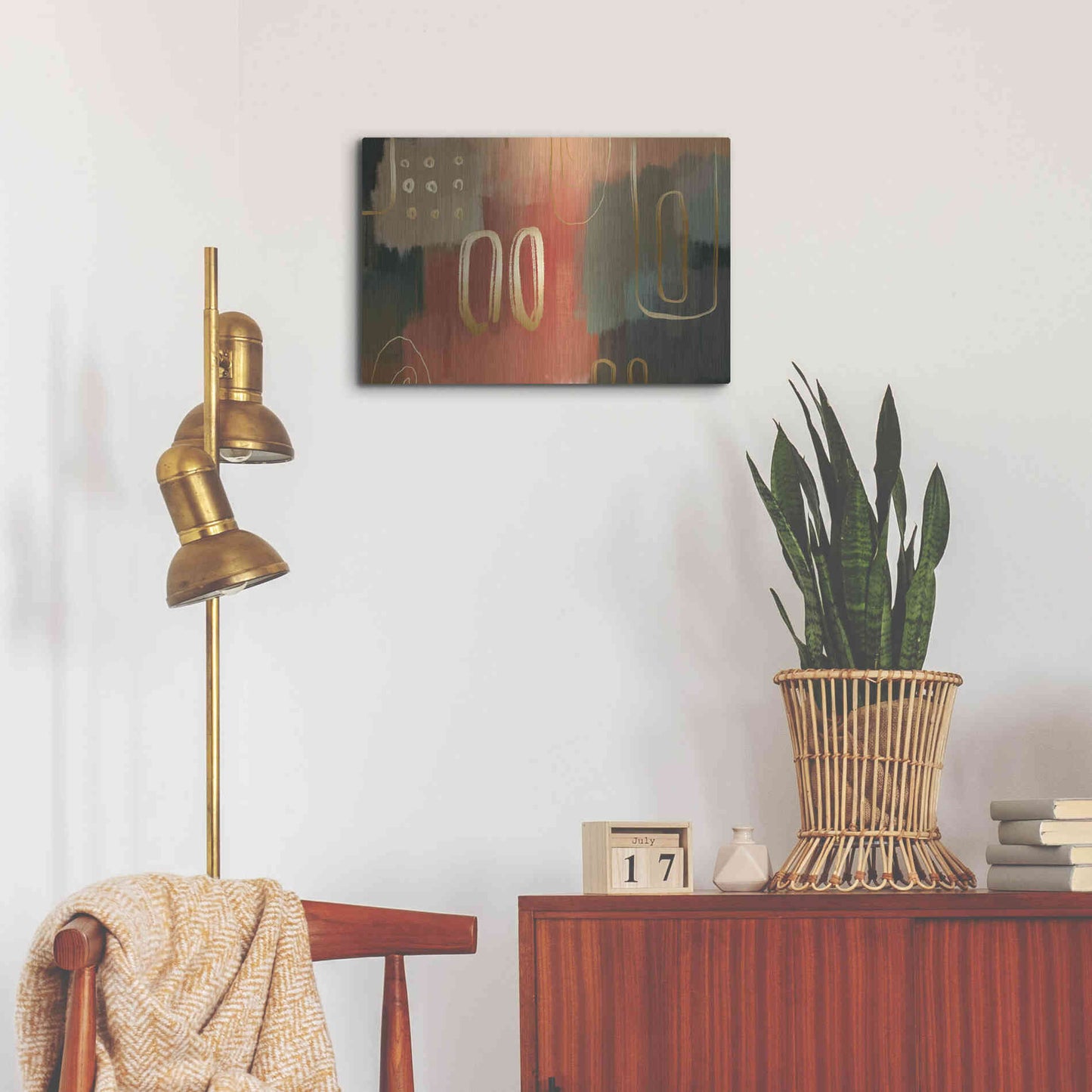 Luxe Metal Art 'Terracotta' by Delores Naskrent Metal Wall Art,24x16
