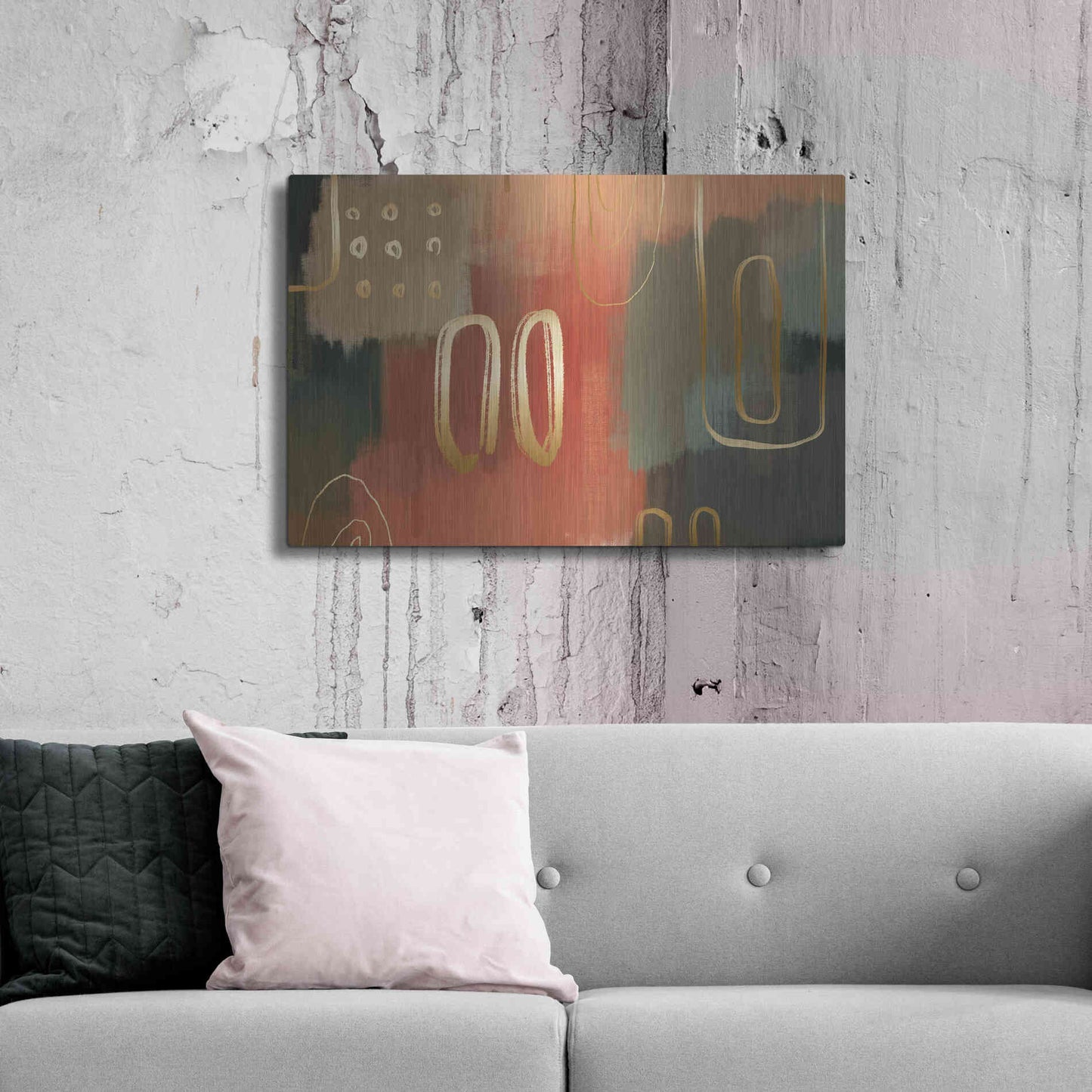 Luxe Metal Art 'Terracotta' by Delores Naskrent Metal Wall Art,36x24