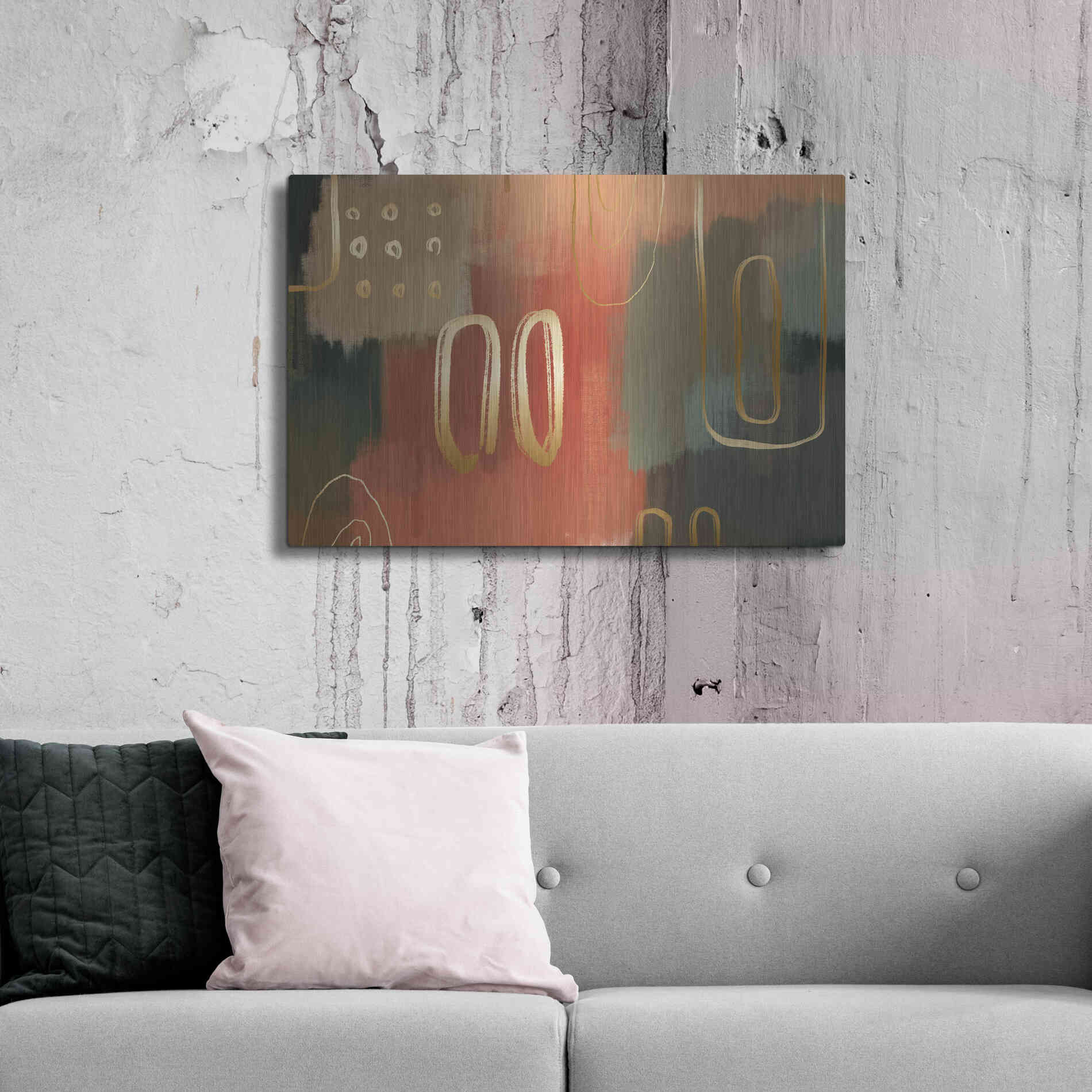 Luxe Metal Art 'Terracotta' by Delores Naskrent Metal Wall Art,36x24