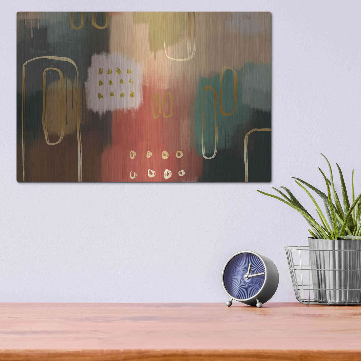 Luxe Metal Art 'Earthenware' by Delores Naskrent Metal Wall Art,16x12