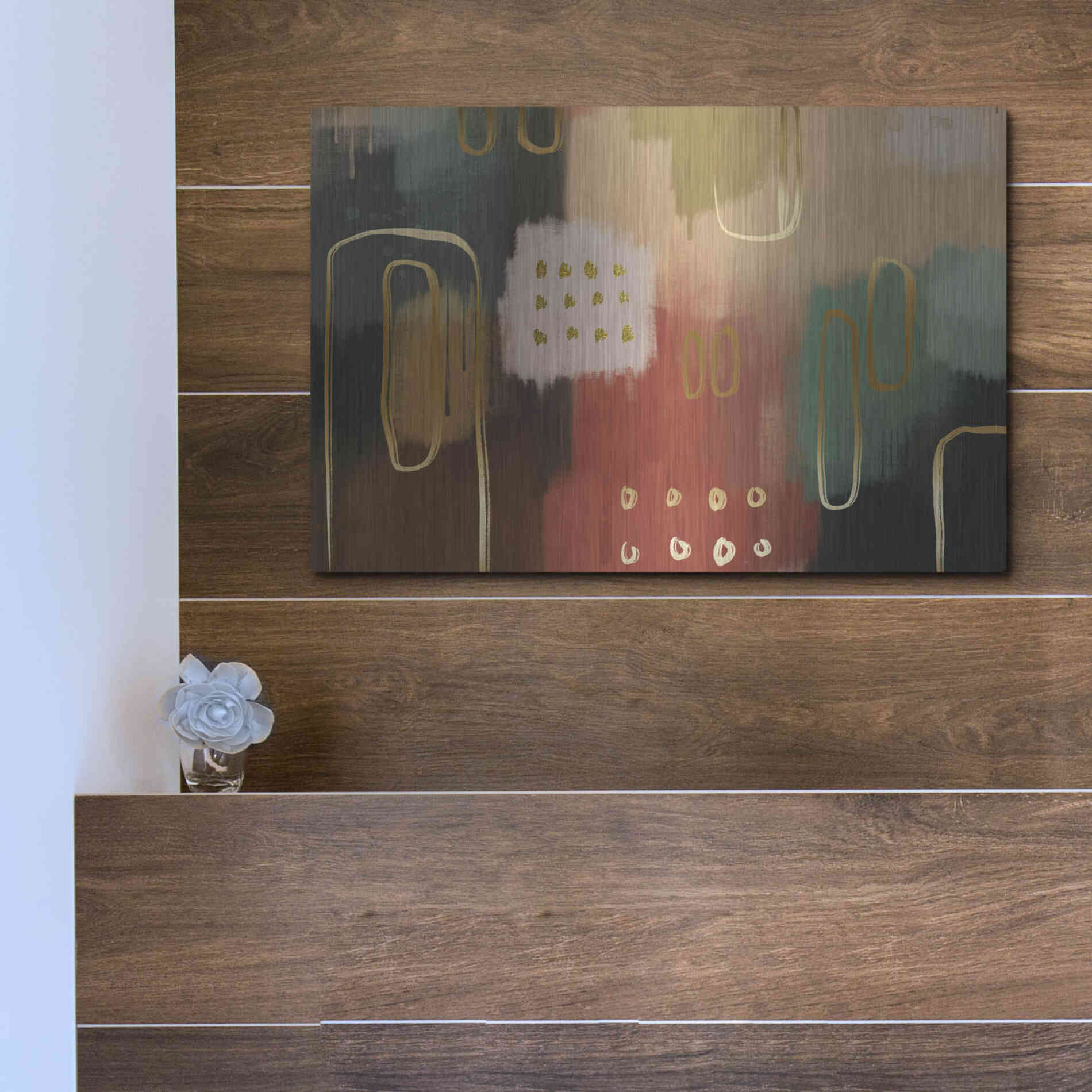 Luxe Metal Art 'Earthenware' by Delores Naskrent Metal Wall Art,16x12