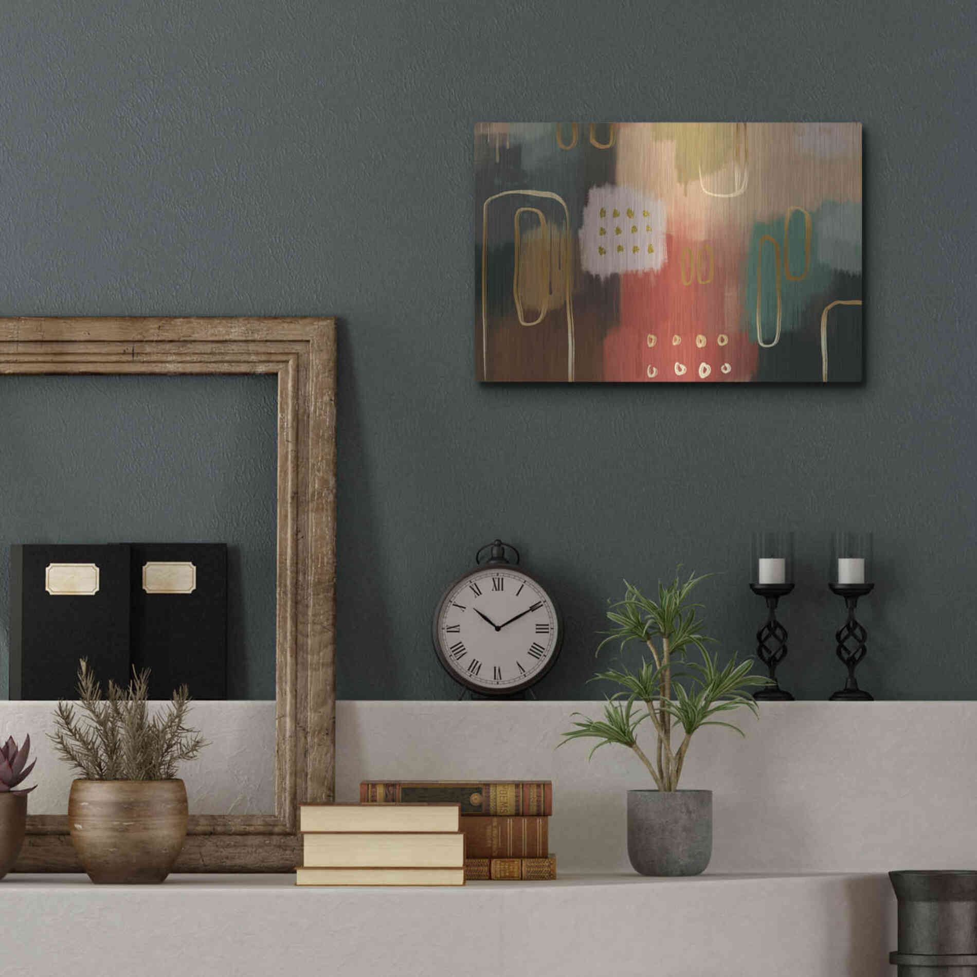 Luxe Metal Art 'Earthenware' by Delores Naskrent Metal Wall Art,16x12