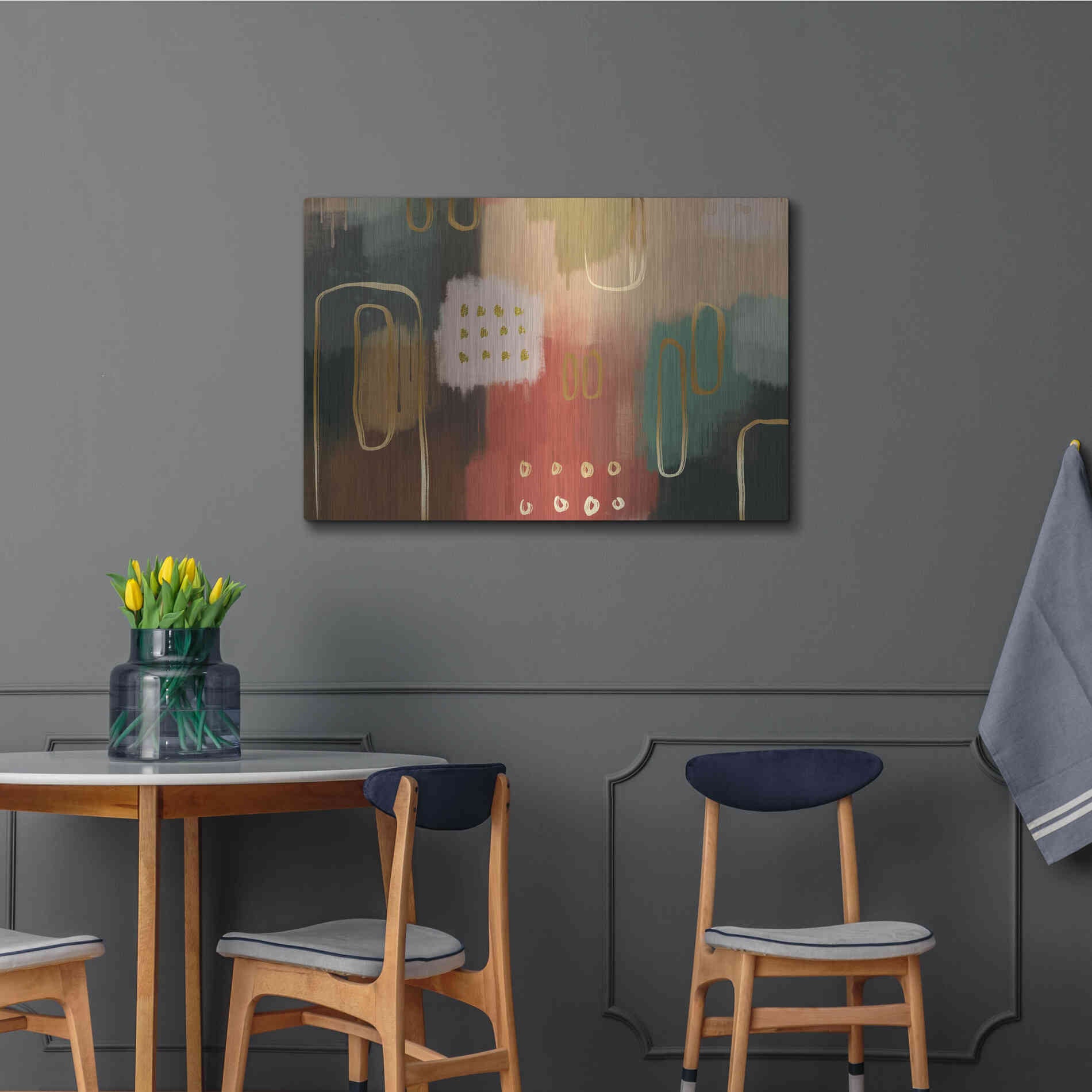 Luxe Metal Art 'Earthenware' by Delores Naskrent Metal Wall Art,36x24