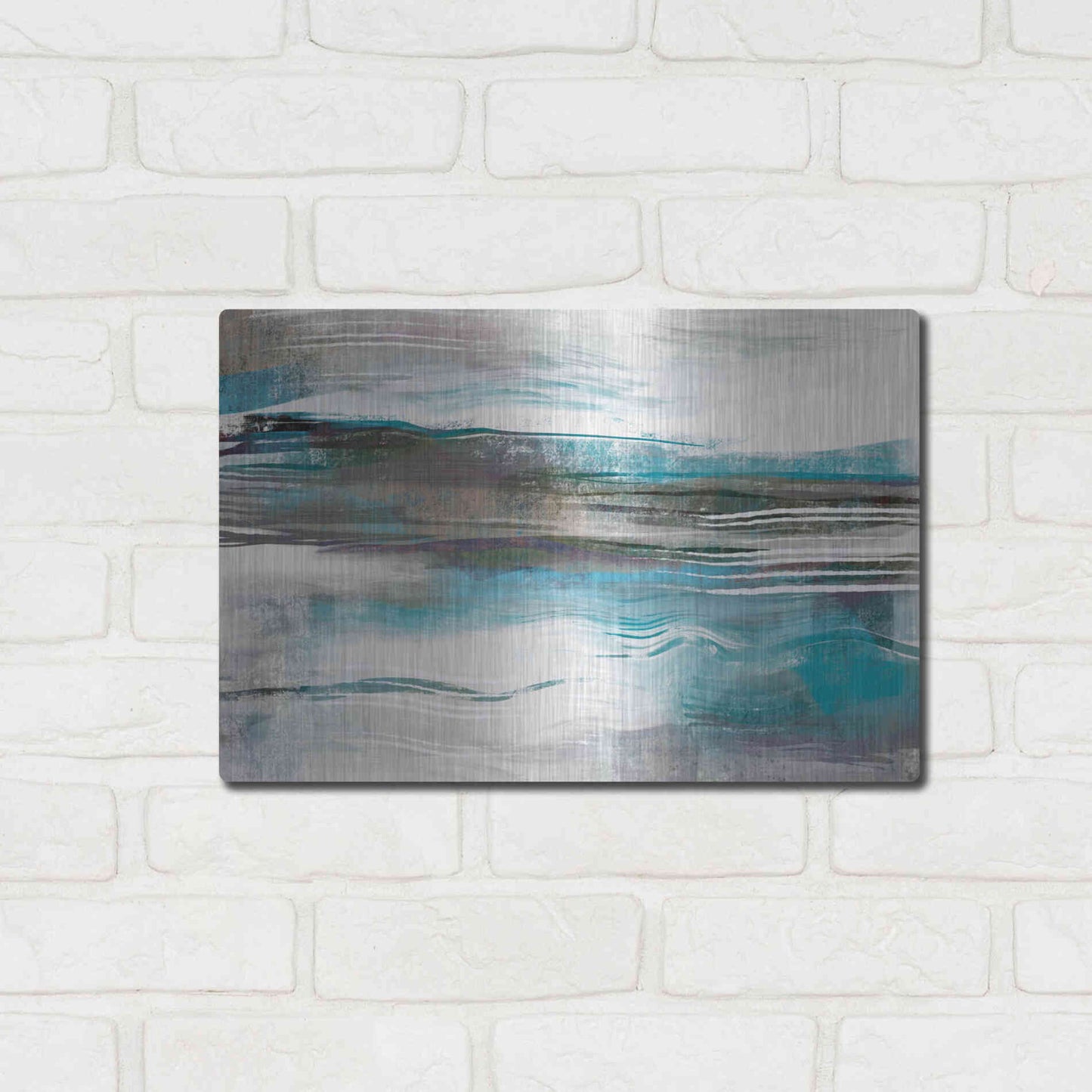 Luxe Metal Art 'Whispering Tide' by Delores Naskrent Metal Wall Art,16x12
