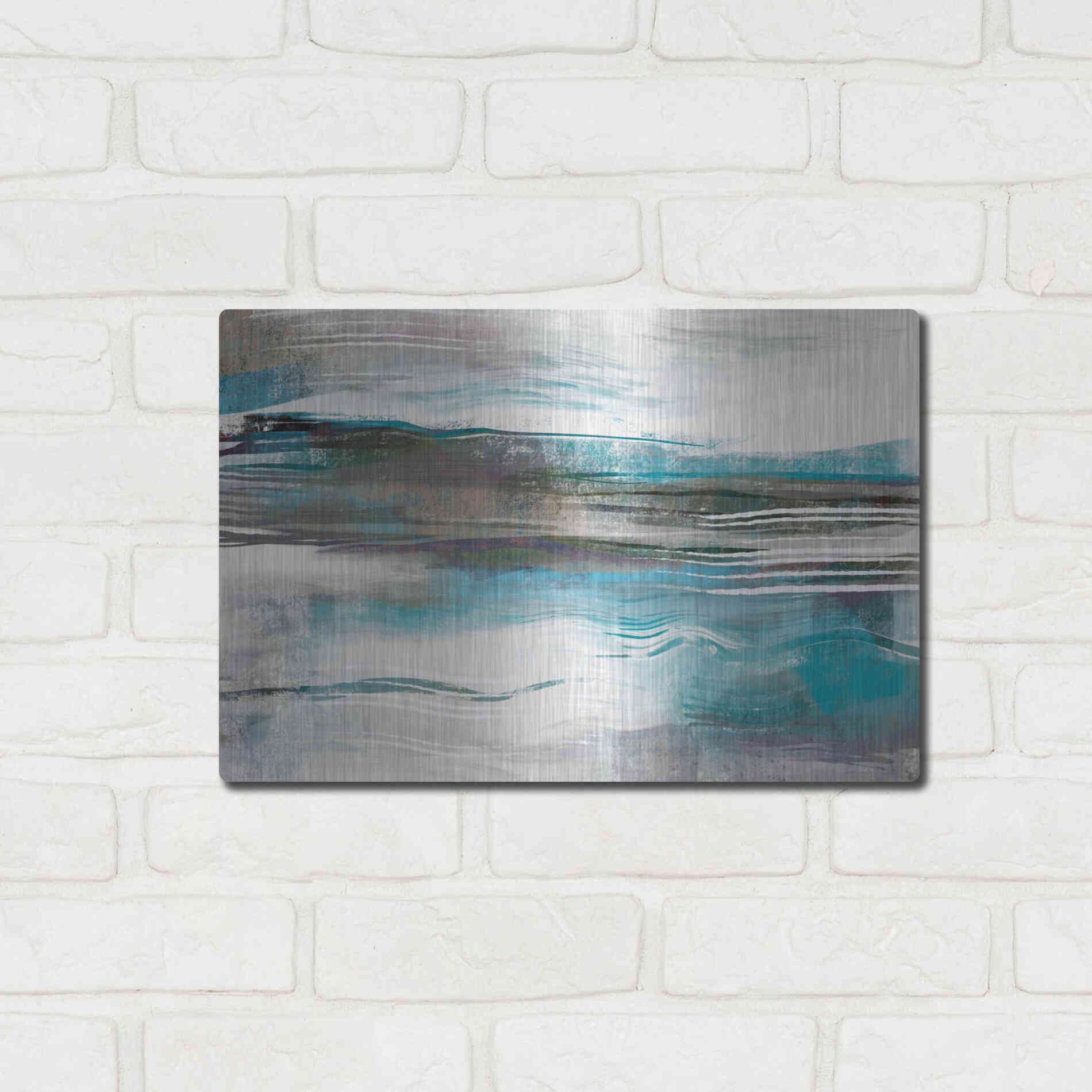 Luxe Metal Art 'Whispering Tide' by Delores Naskrent Metal Wall Art,16x12