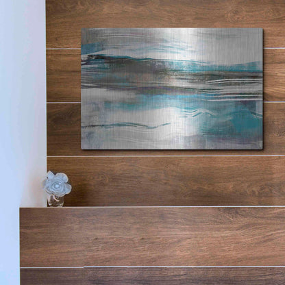 Luxe Metal Art 'Whispering Tide' by Delores Naskrent Metal Wall Art,16x12