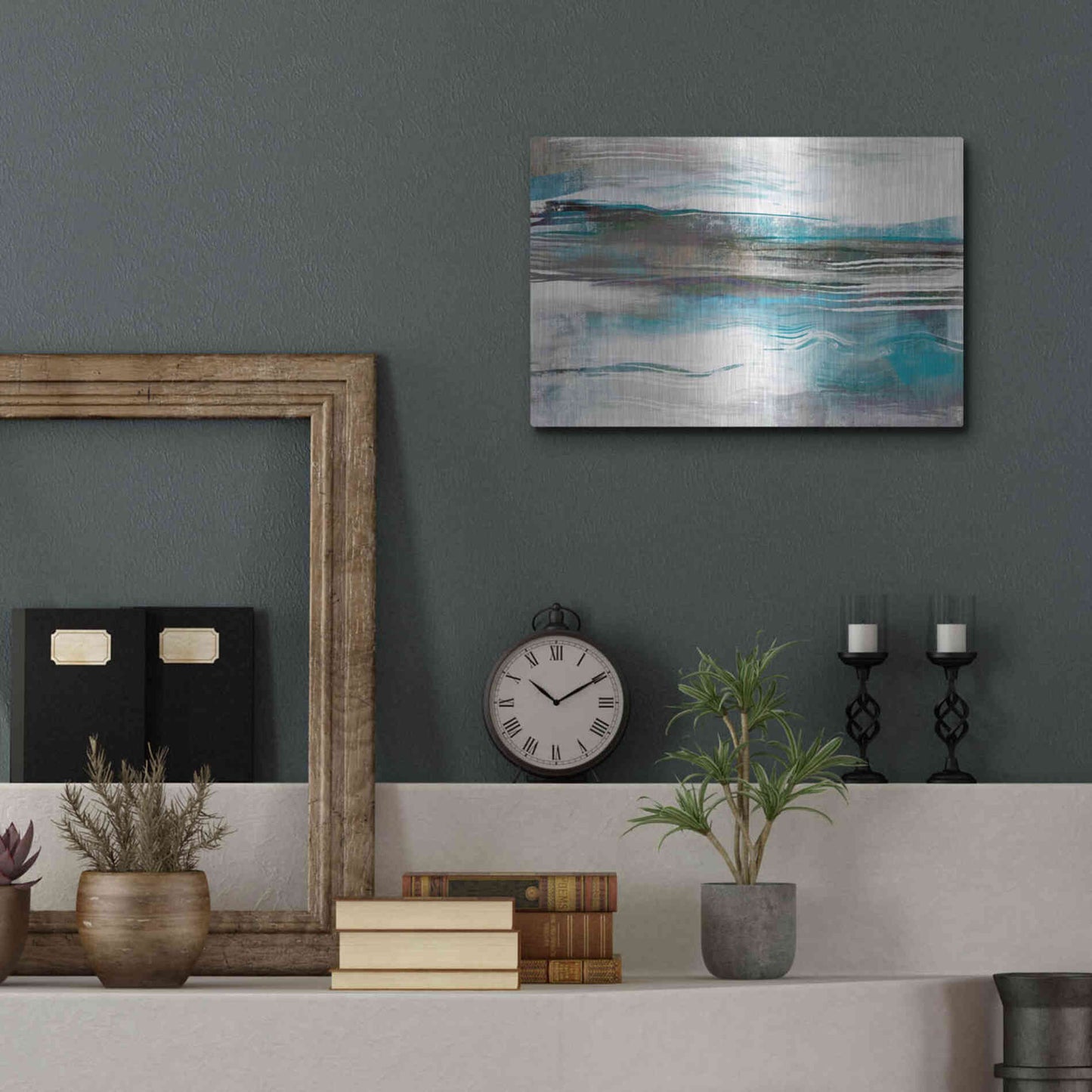 Luxe Metal Art 'Whispering Tide' by Delores Naskrent Metal Wall Art,16x12