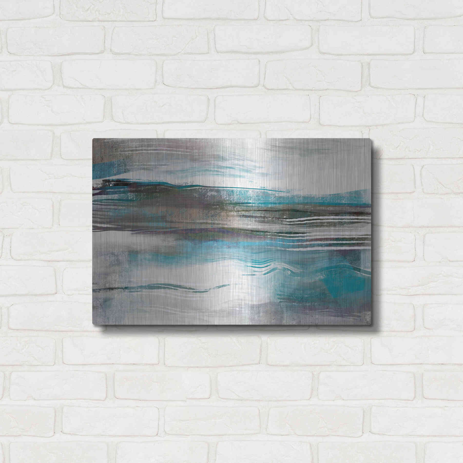 Luxe Metal Art 'Whispering Tide' by Delores Naskrent Metal Wall Art,24x16
