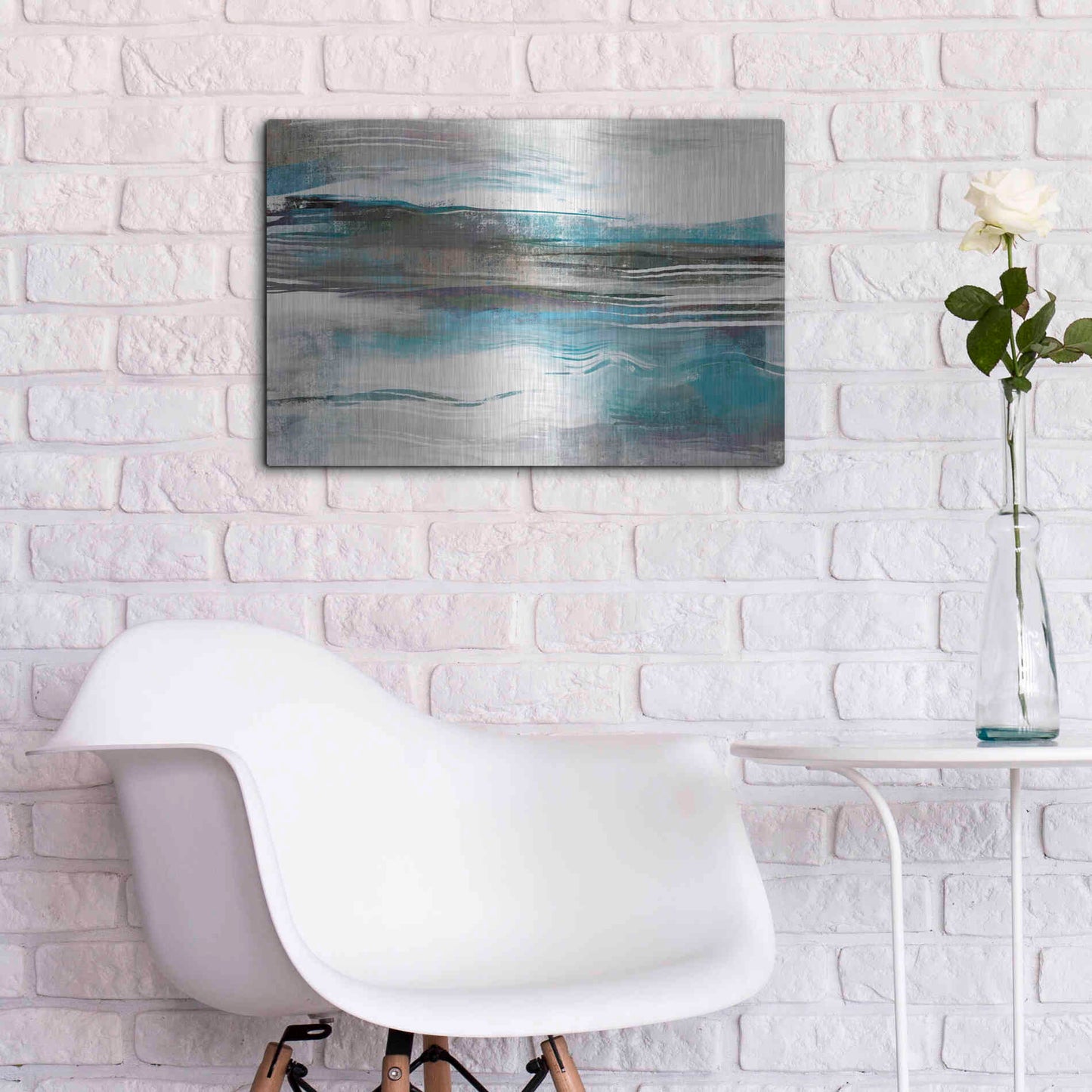 Luxe Metal Art 'Whispering Tide' by Delores Naskrent Metal Wall Art,24x16