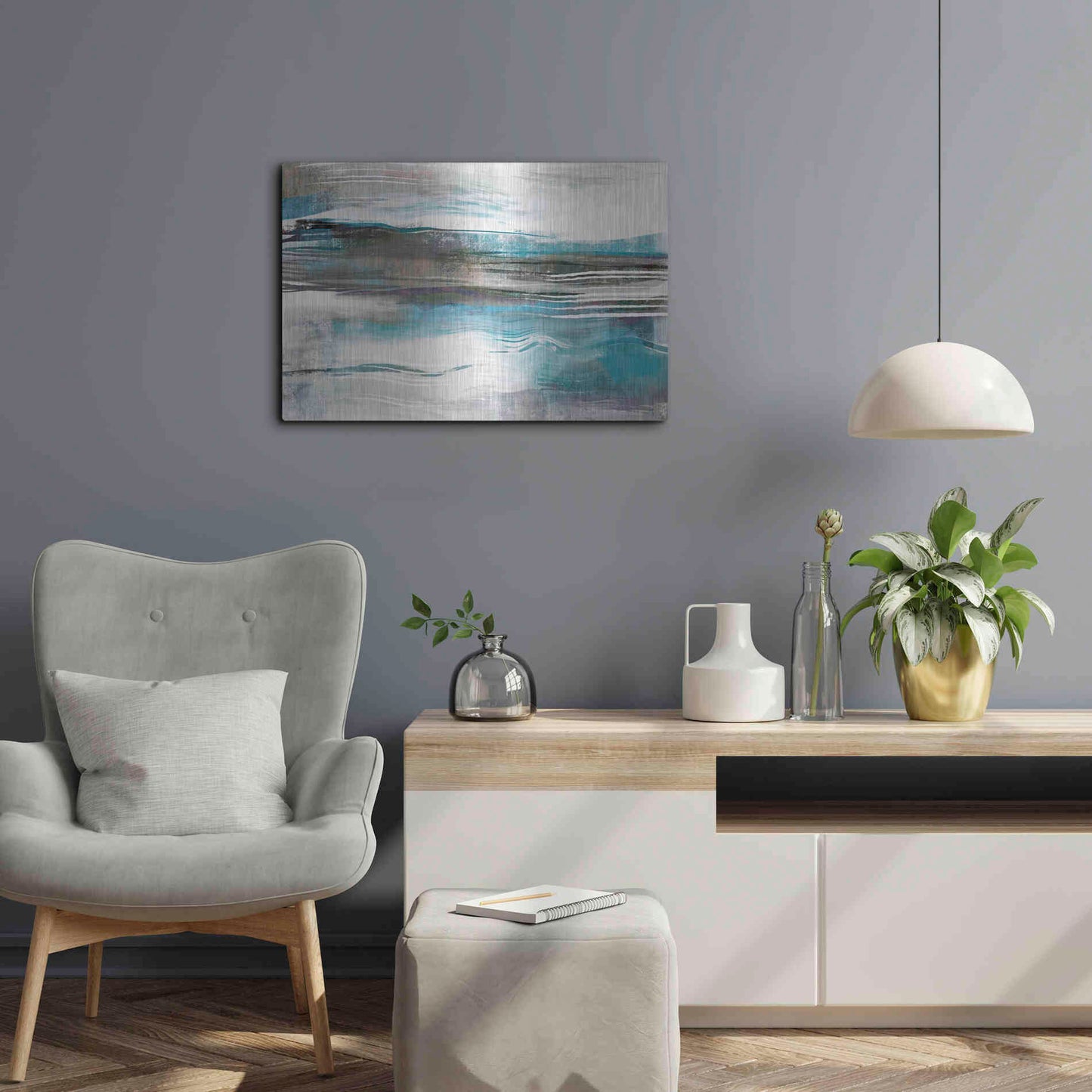 Luxe Metal Art 'Whispering Tide' by Delores Naskrent Metal Wall Art,24x16