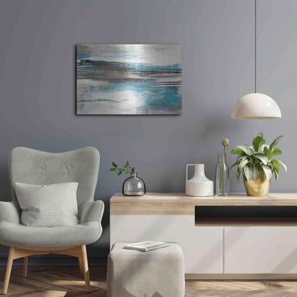 Luxe Metal Art 'Whispering Tide' by Delores Naskrent Metal Wall Art,24x16