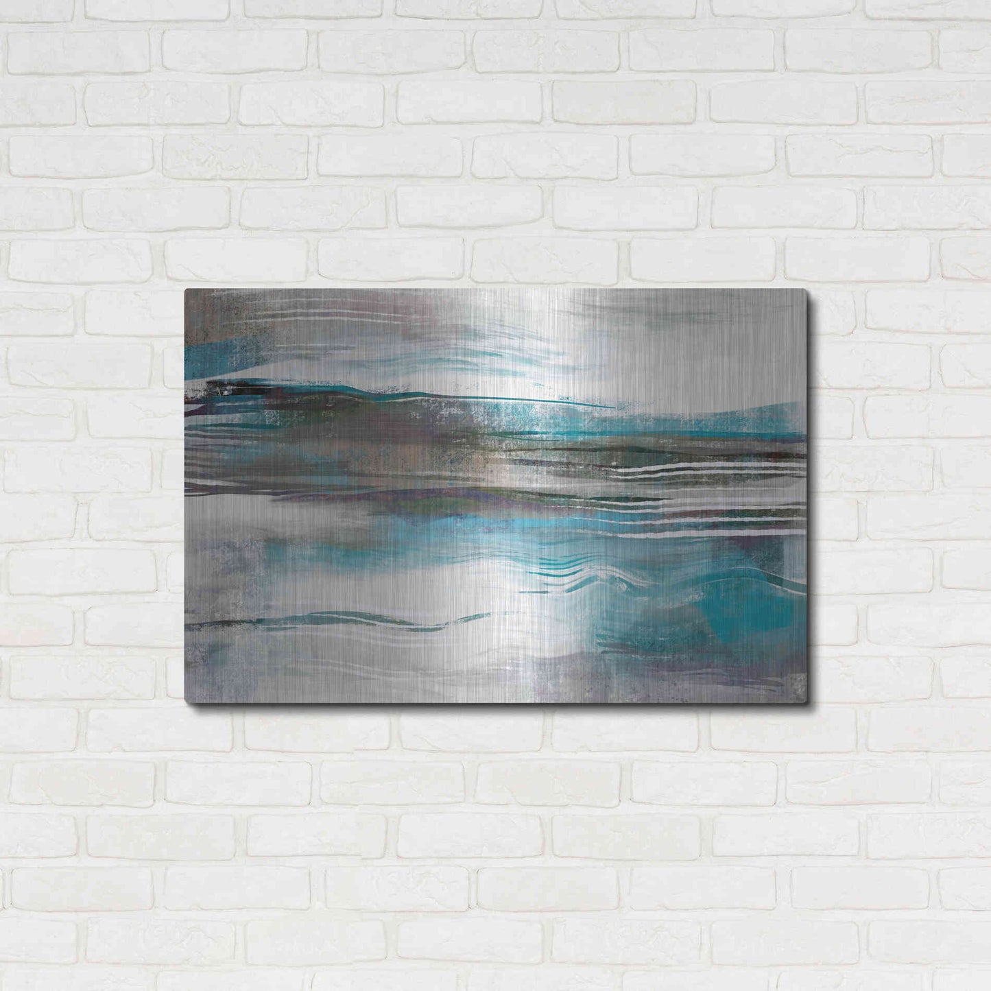 Luxe Metal Art 'Whispering Tide' by Delores Naskrent Metal Wall Art,36x24