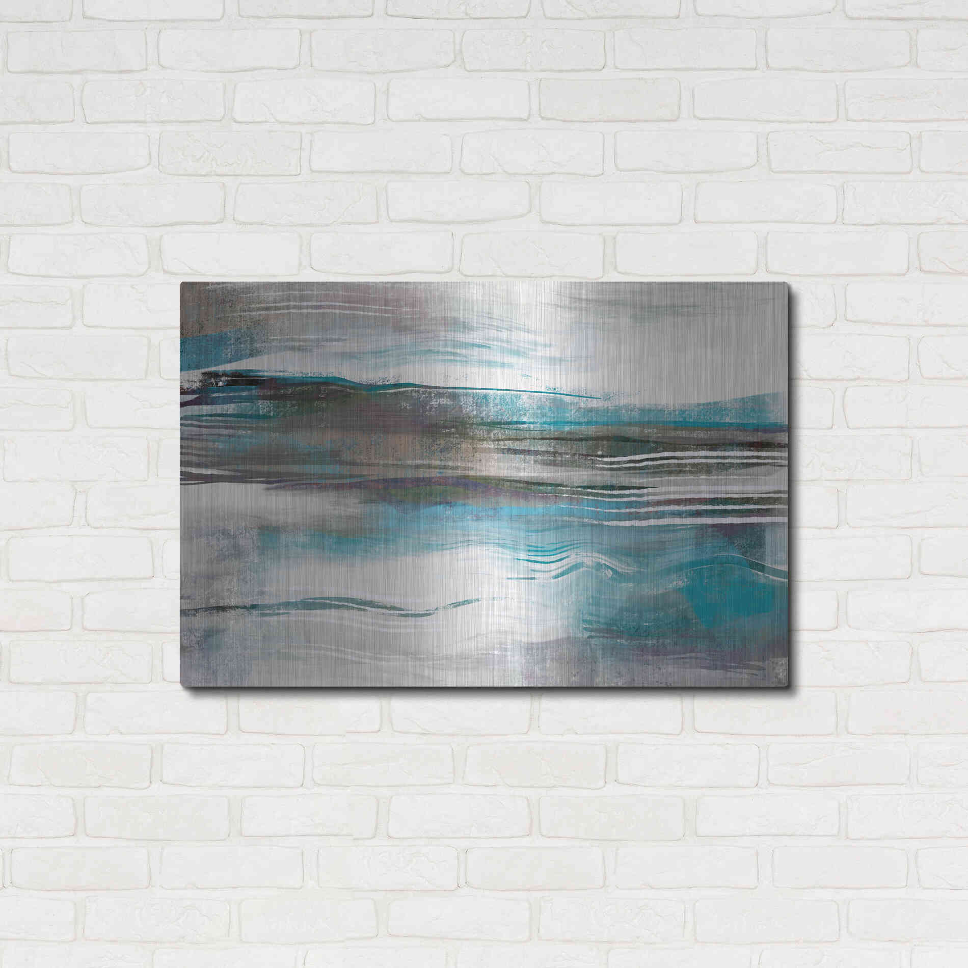 Luxe Metal Art 'Whispering Tide' by Delores Naskrent Metal Wall Art,36x24