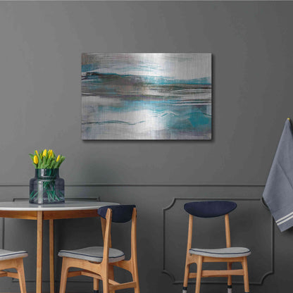 Luxe Metal Art 'Whispering Tide' by Delores Naskrent Metal Wall Art,36x24