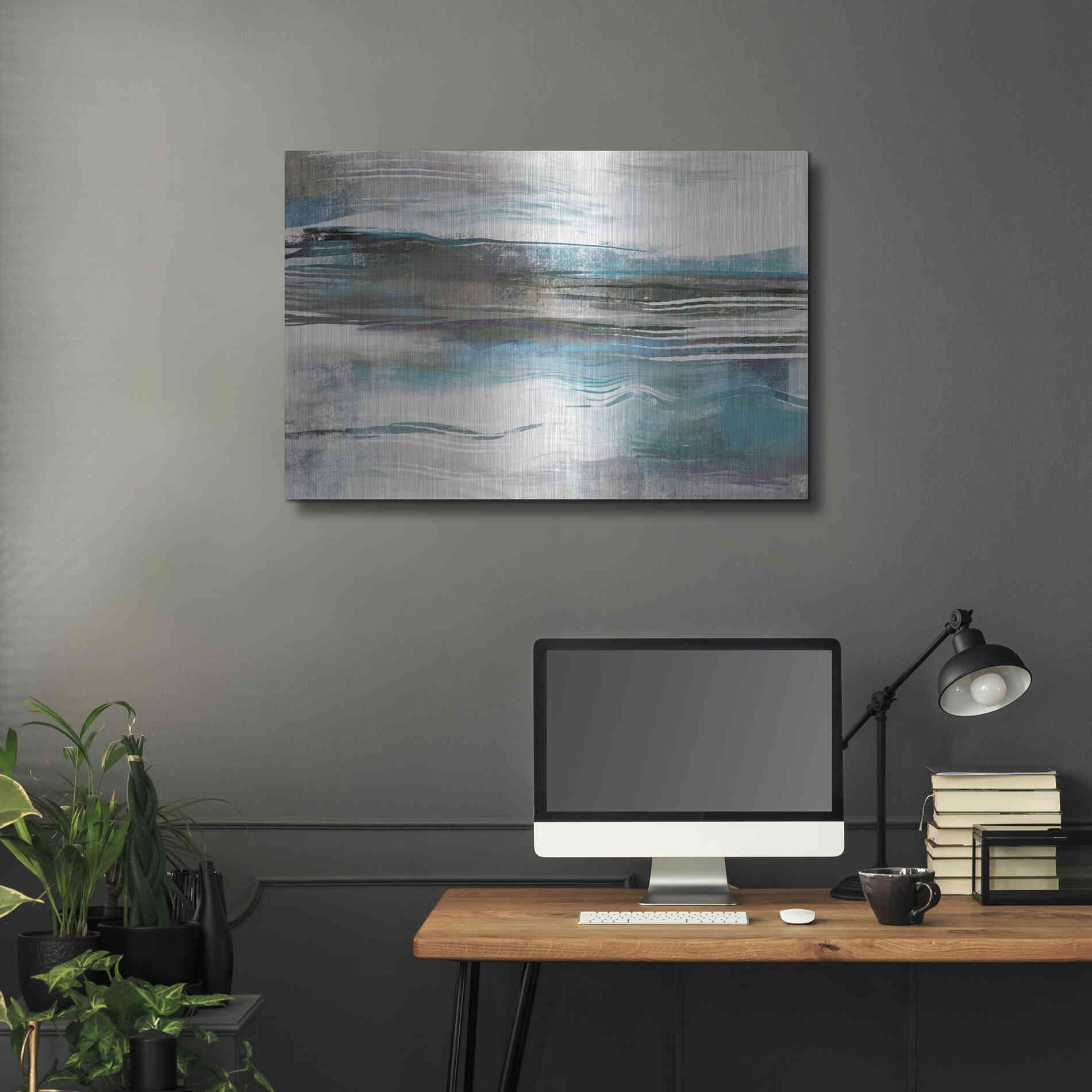Luxe Metal Art 'Whispering Tide' by Delores Naskrent Metal Wall Art,36x24