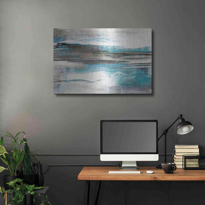 Luxe Metal Art 'Whispering Tide' by Delores Naskrent Metal Wall Art,36x24