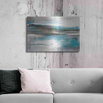 Luxe Metal Art 'Whispering Tide' by Delores Naskrent Metal Wall Art,36x24