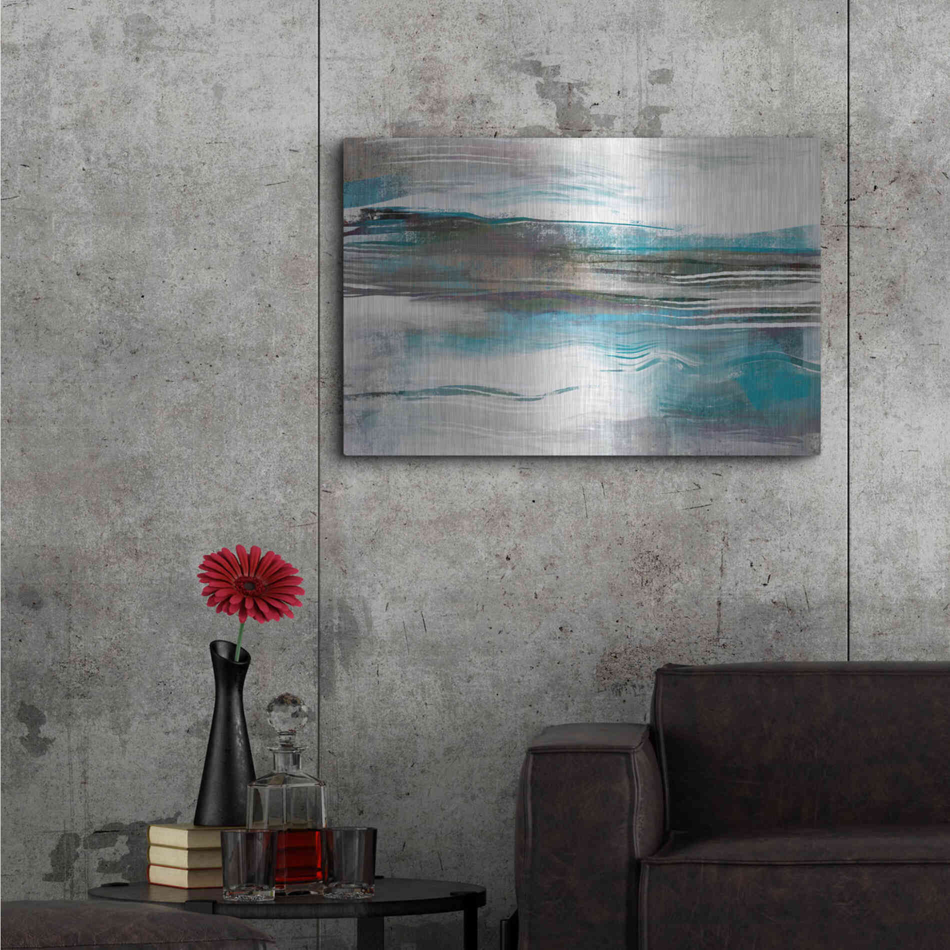 Luxe Metal Art 'Whispering Tide' by Delores Naskrent Metal Wall Art,36x24