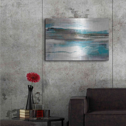 Luxe Metal Art 'Whispering Tide' by Delores Naskrent Metal Wall Art,36x24