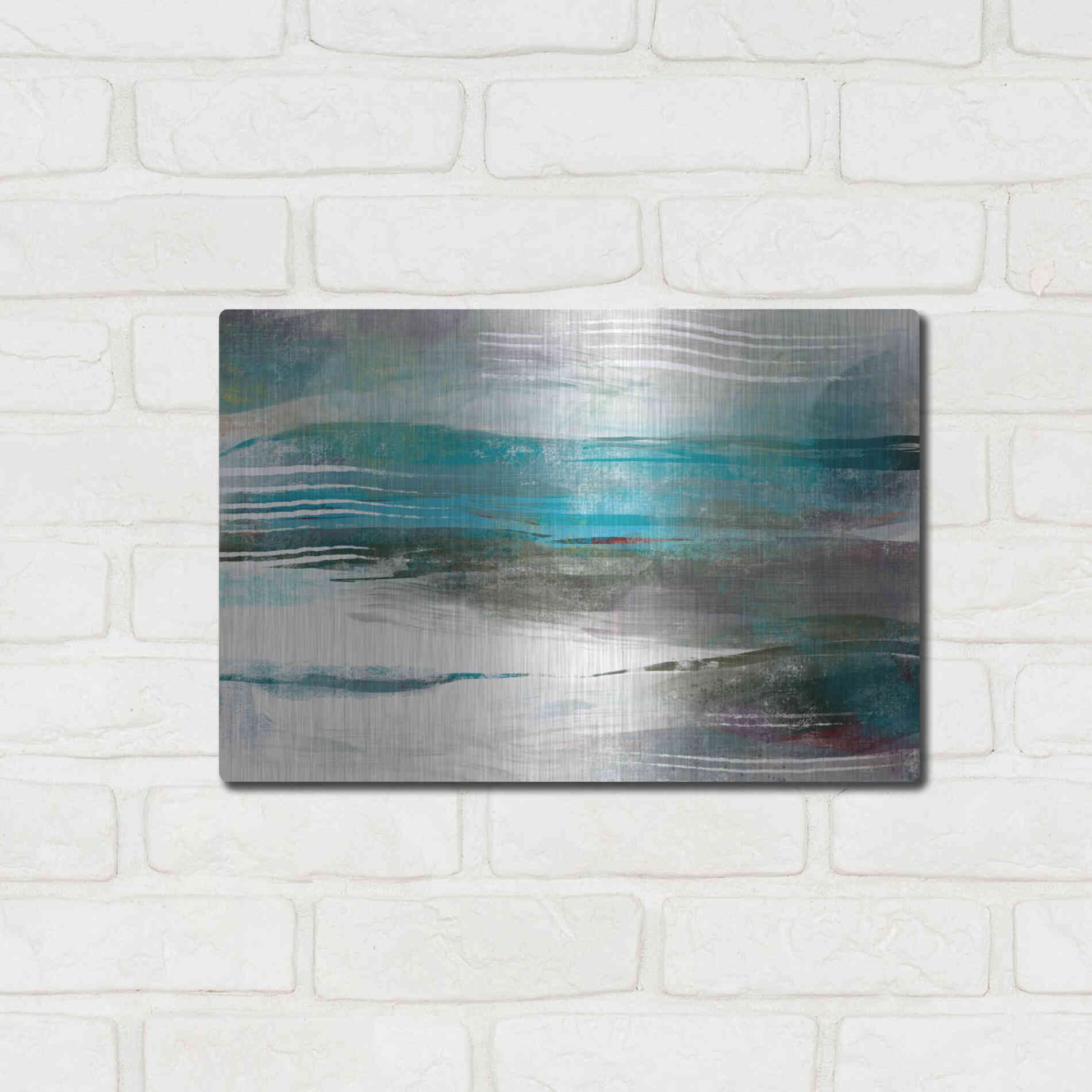 Luxe Metal Art 'Water Flow' by Delores Naskrent Metal Wall Art,16x12