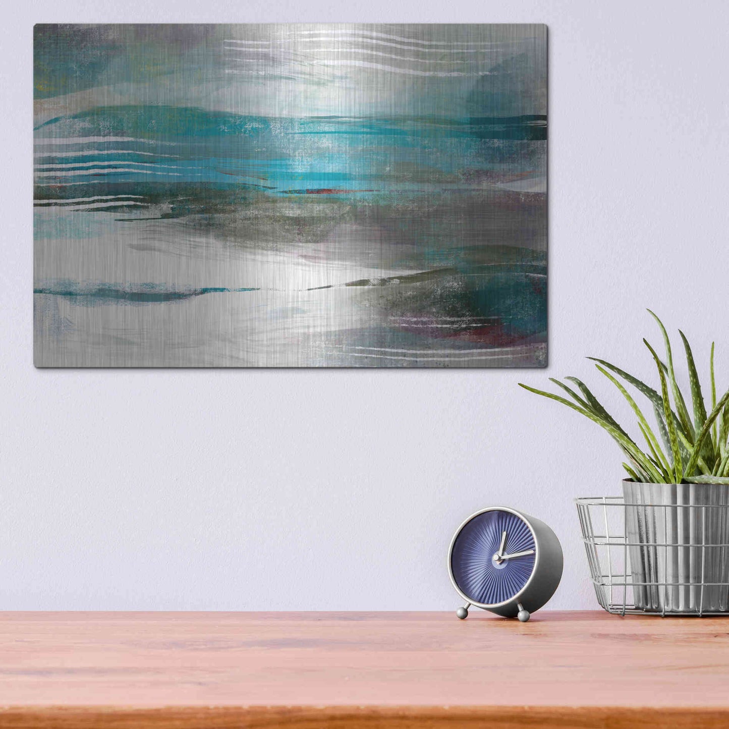 Luxe Metal Art 'Water Flow' by Delores Naskrent Metal Wall Art,16x12